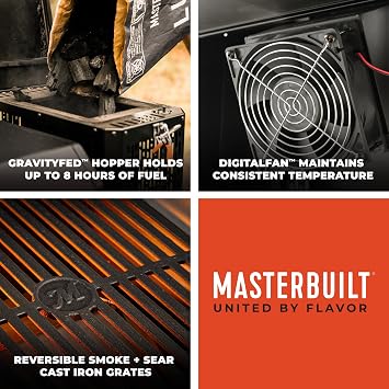 Masterbuilt Gravity Series 1050 Smoker Grill - Digital Charcoal Combo Grill with Free App, 1,050 Cooking Square Inches in Black, Model MB20041220