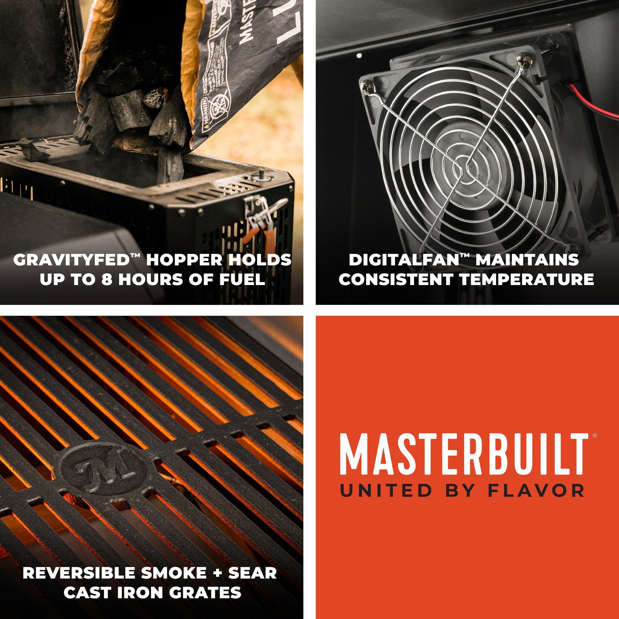 Masterbuilt® Gravity Series® 800 Smoker Grill - Charcoal Grill plus Griddle Insert, Digital Control, App Connectivity, 800 Cooking Square Inches in Black, Model MB20040221