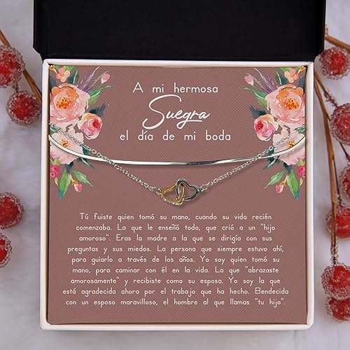 Miniatura 5 de Sentimental regalo del día de la boda collar de oro blanco de 14 k de belleza agraciada, regalo de madre de la novia, a mi mamá en el día de la