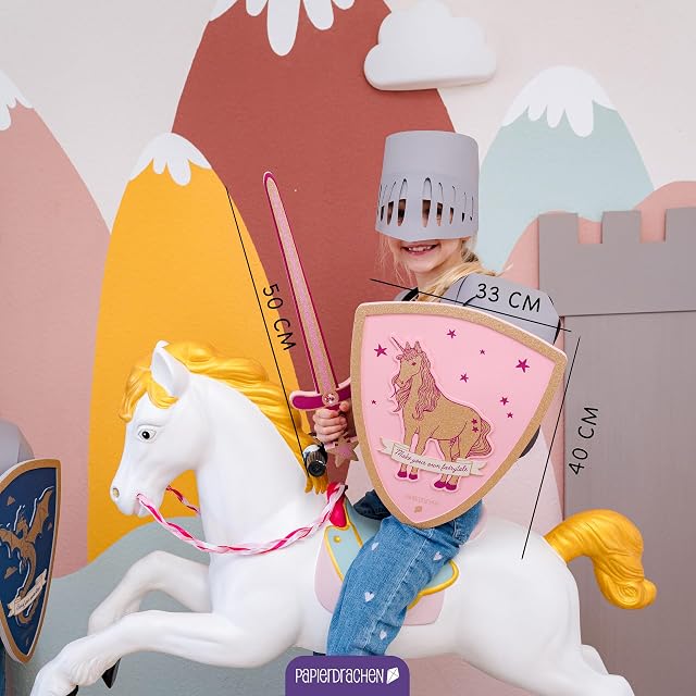 Foto 5 de 7 de Papierdrachen Espada y escudo unicornio rosa - Make your own fairytale - Disfraz - caballero