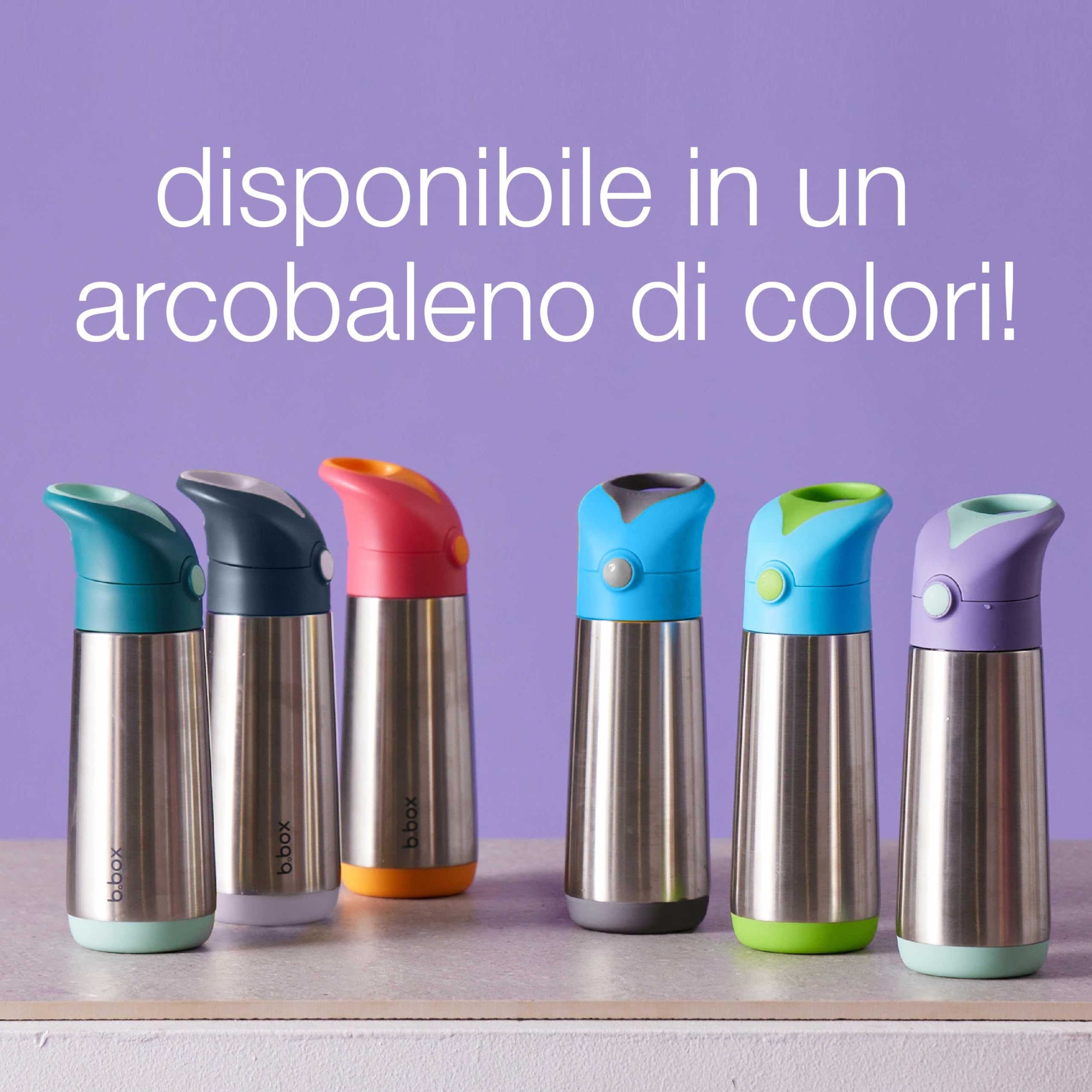 b.box Borraccia Termica | Borraccia Bambini in Acciaio Inossidabile a Doppia Parete | Mantiene le Bevande Fredde Fino a 8 Ore, Calde fino a 6 Ore | 350 ml