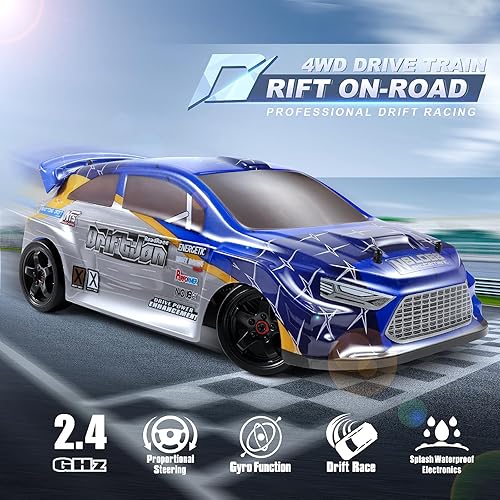 Miniatura 2 de HAIBOXING 2197 RC Drift Cars escala 118 de alta velocidad con giroscopio, autos de control remoto de 2.4 GHz 28 KMH RTR para niños y adultos, auto