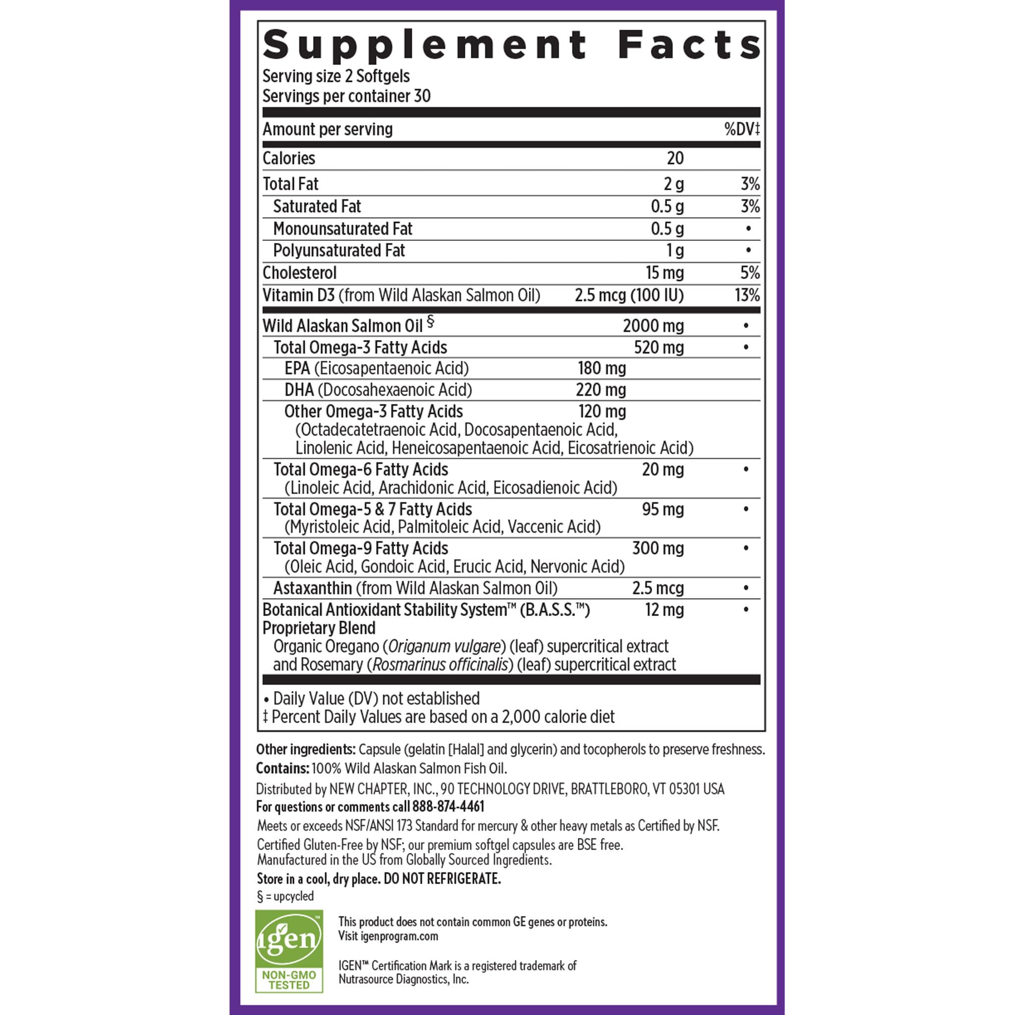 New Chapter Wholemega Wild Alaskan Salmon Oil 60 Softgels product thumbnail 7