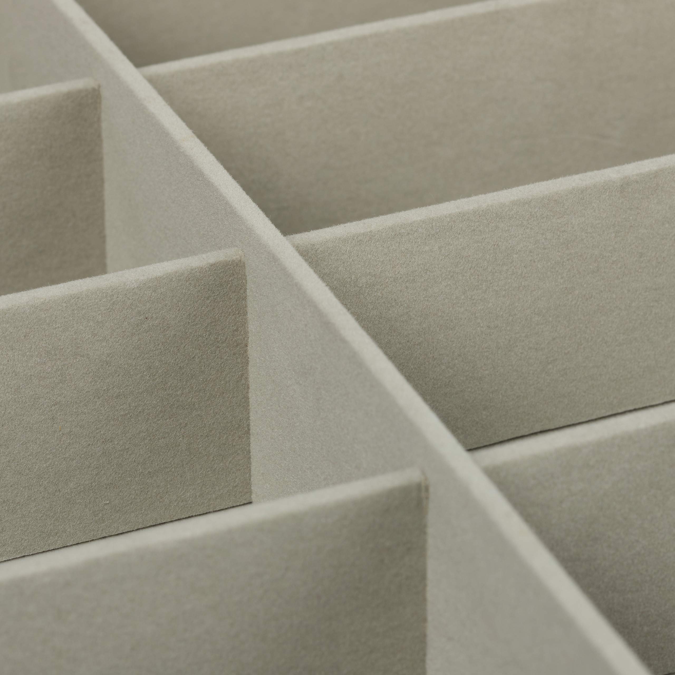 Relaxdays Caja Gafas con 18 Compartimentos, Organizador, 1 Ud., Cuero Sintético-Cristal, 22,5 x 33,5 x 19 cm, Blanco