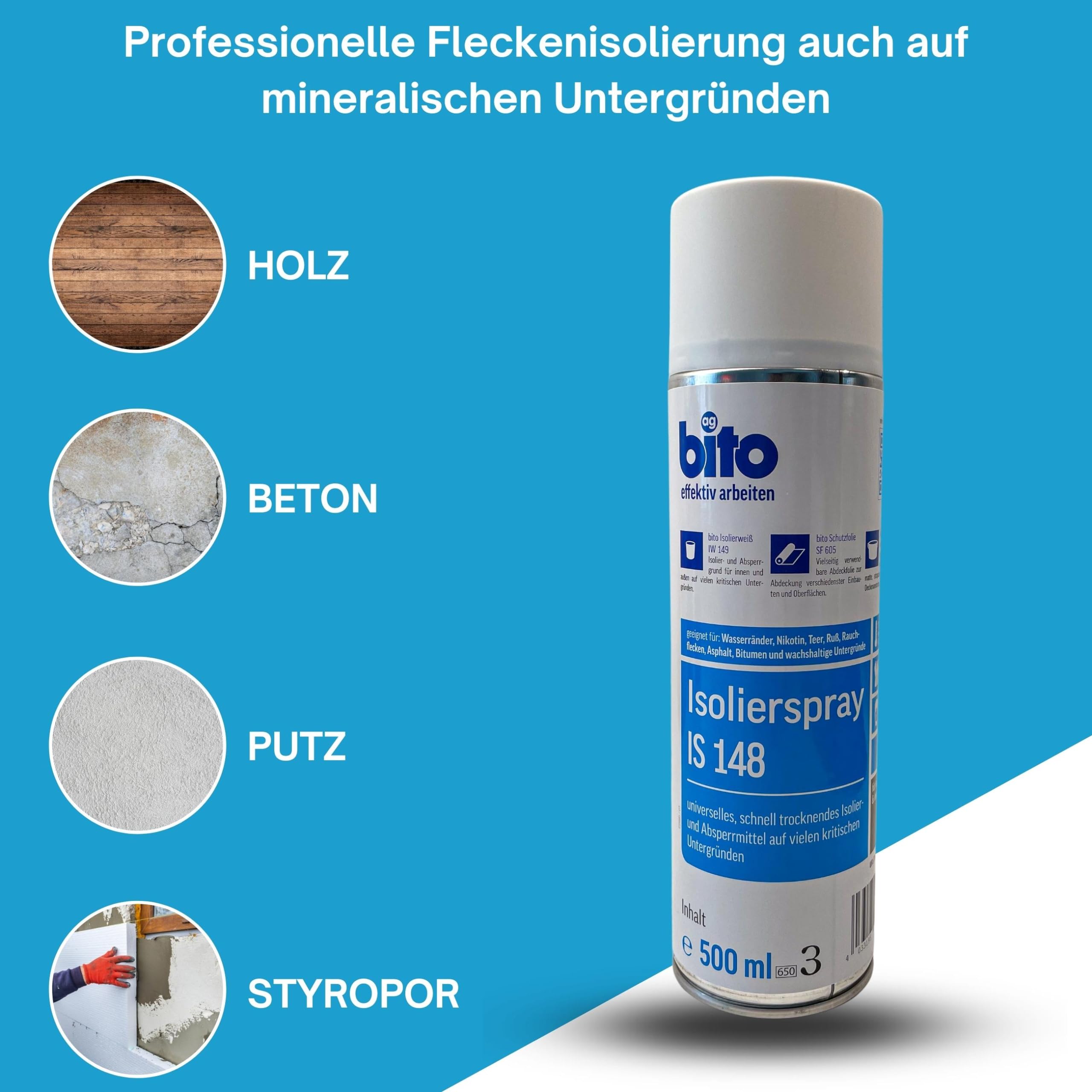 Preismaxx Isolierspray Fleckendeckerspray weiss 4 x 500ml