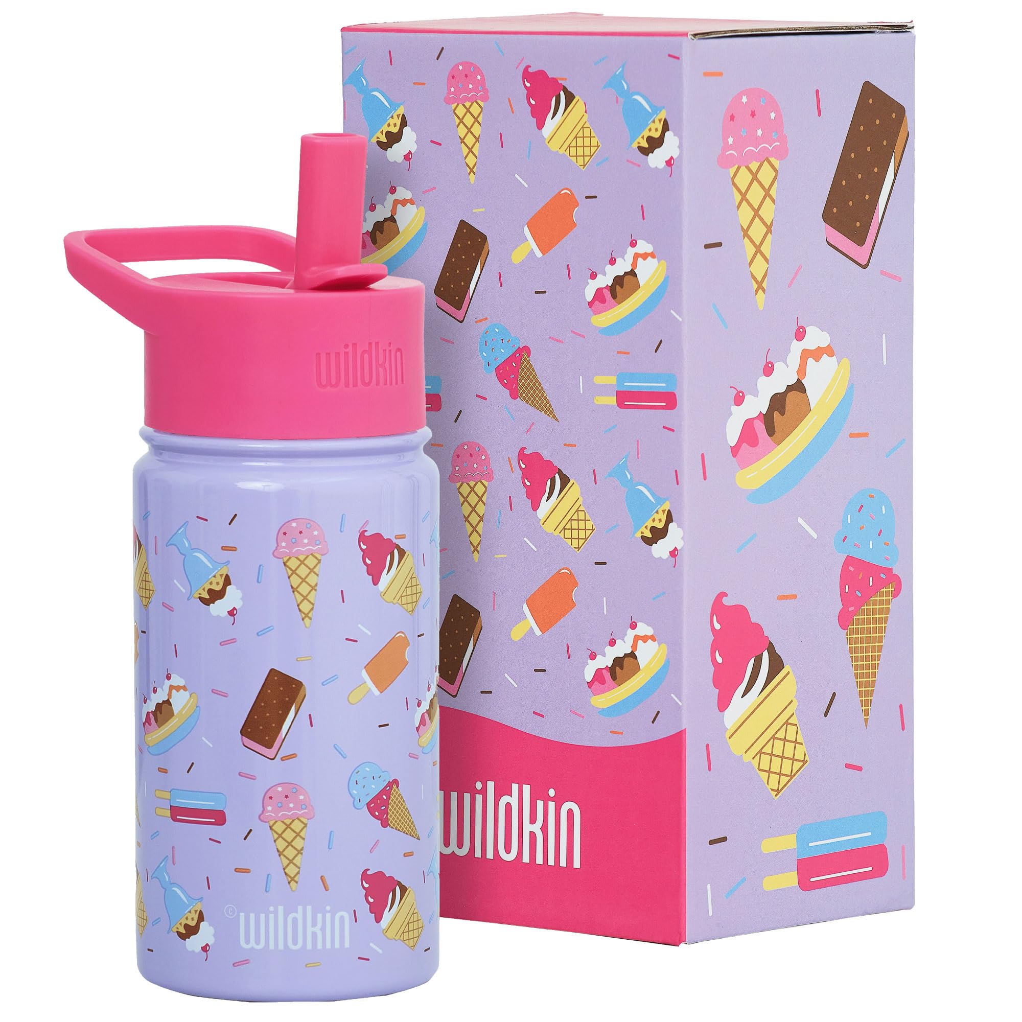 Wildkin Kids 14oz Stainless Steel Water Bottle – BPA-Free, Leakproof, Insulated, Easy-Clean - Sweet Dreams