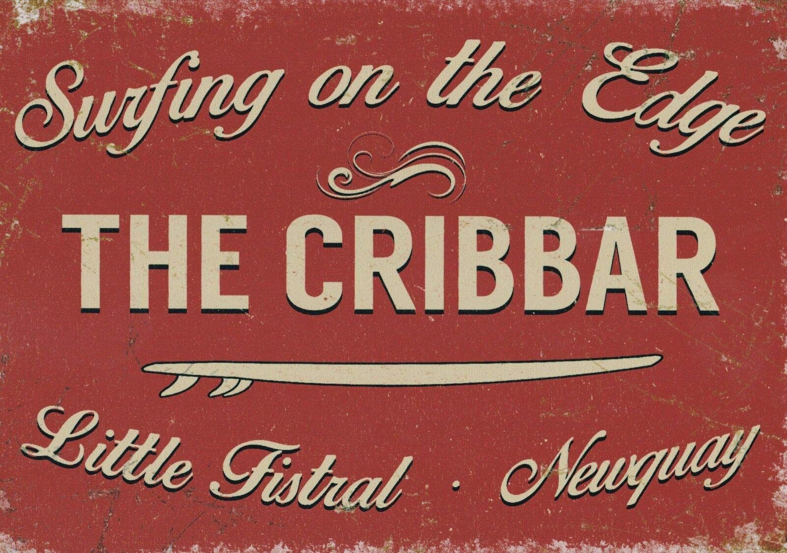 Kueprae A249 The Cribbar Surf Surfing Surfer Fistral Cornwall Metal Sign 8X12 Inch
