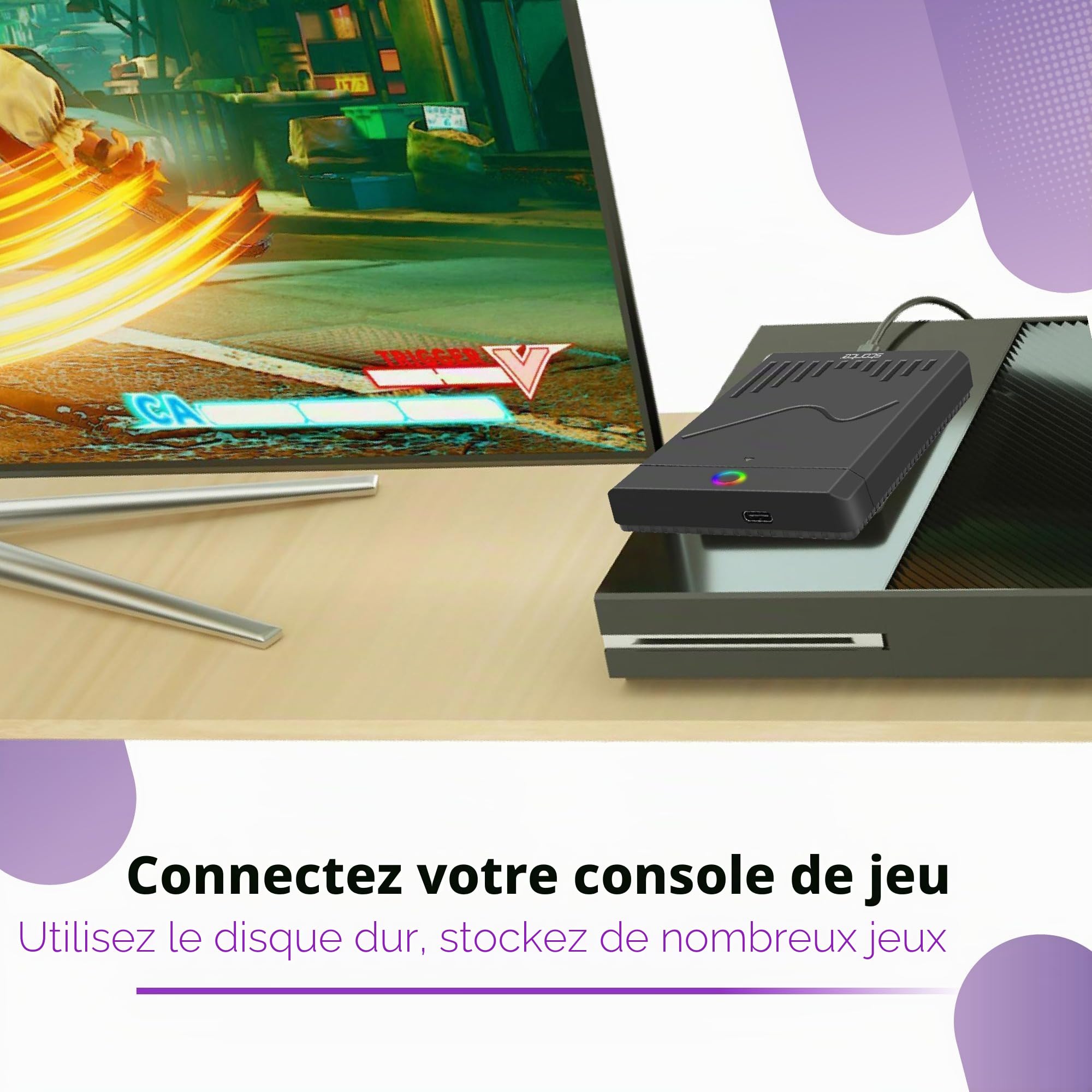 Storite Disque Dur Externe Portable 500 Go, 2,5 Pouces, USB-C pour PC - Noir