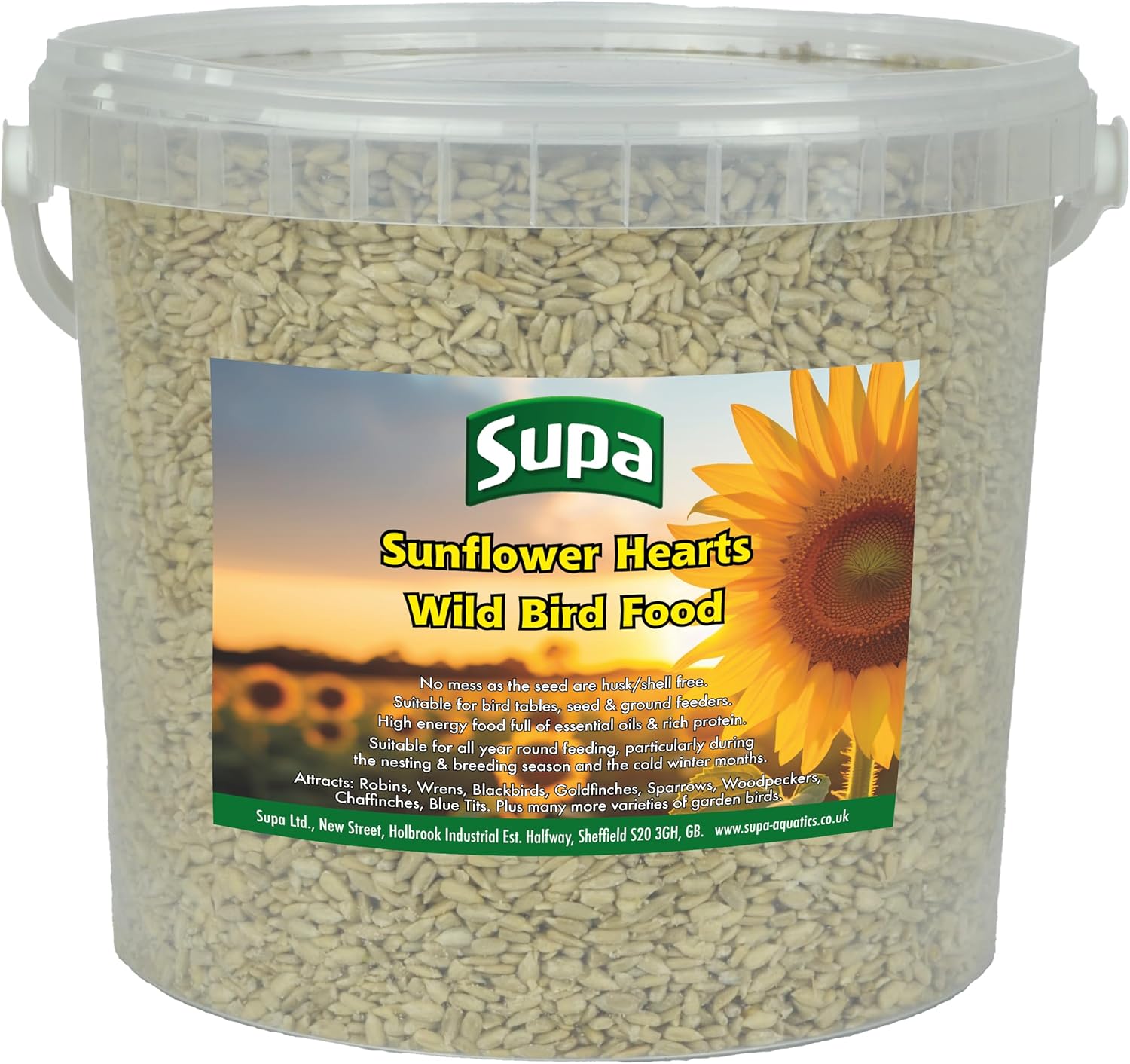 Supa Sunflower Hearts 3.2kg, Premium High Energy Food, Provides Wild
