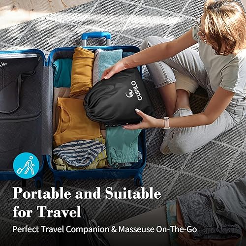 Miniatura 5 de Masajeador de cuello Shiatsu con calor, masaje de amasamiento de tejido profundo inalámbrico 4D para aliviar el dolor, masaje recargable para