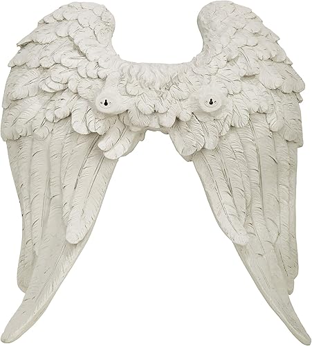 Design Toscano EU20780 Escultura de pared de alas de ángel guardián celestial, piedra antigua