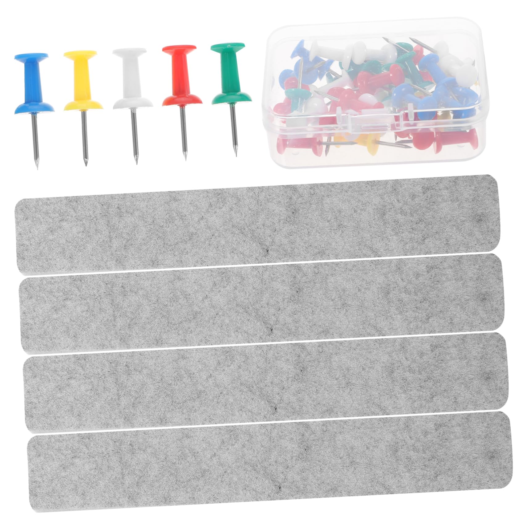 SEWACC 1set Felt Bulletin Board Strip Self-Adhesive Message Board for Classroom Home Office Grey Felt Material Bright Colors for All Decor Styles