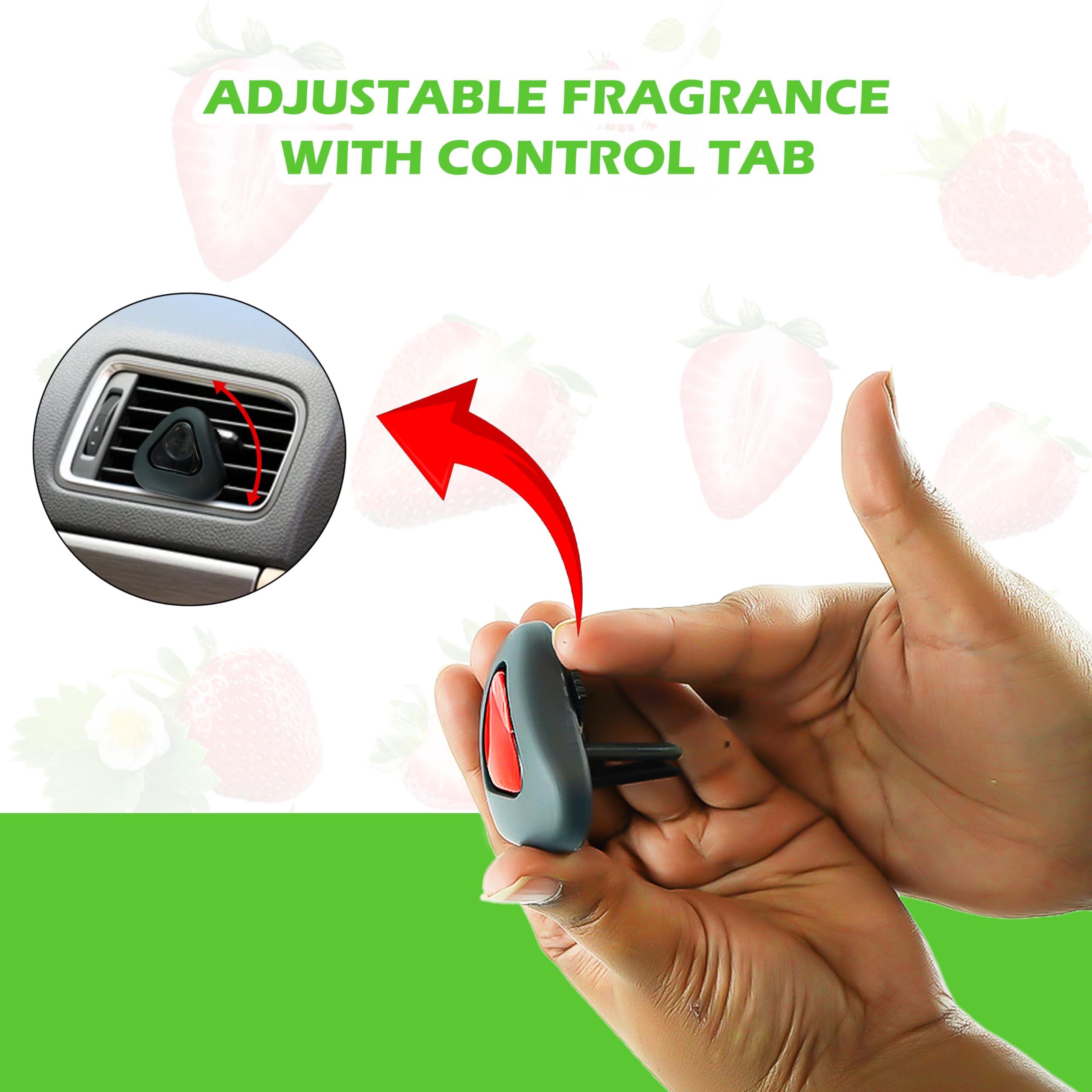 2 Clip Per Bocchette Auto A Forma Di Fragola – Porta Profumo Decorativo In Resina Con Dischetti Inclusi