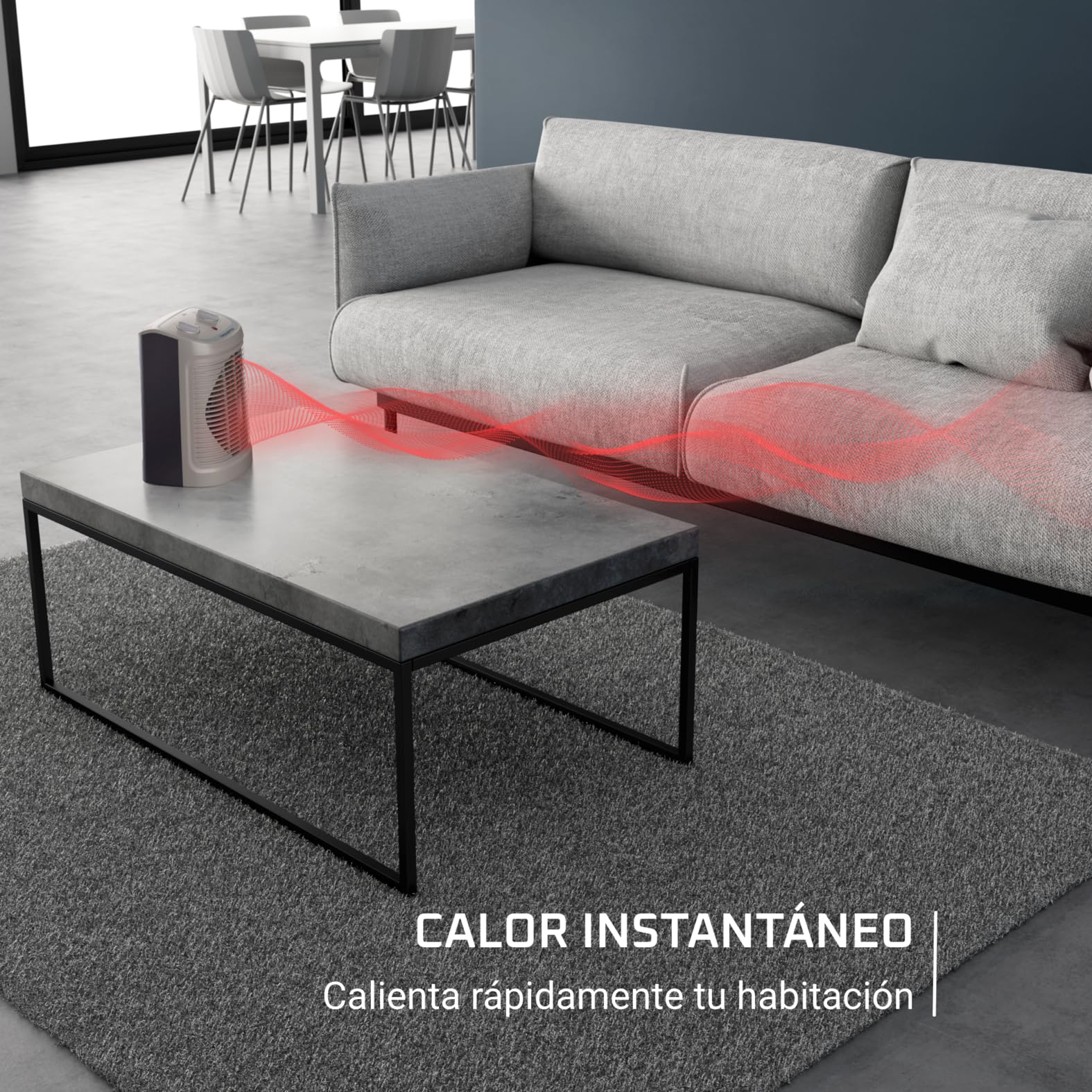 Rowenta Instant Comfort Compact SO2330F2 - Calefactor 2400W, Función Silence, 2 Velocidades