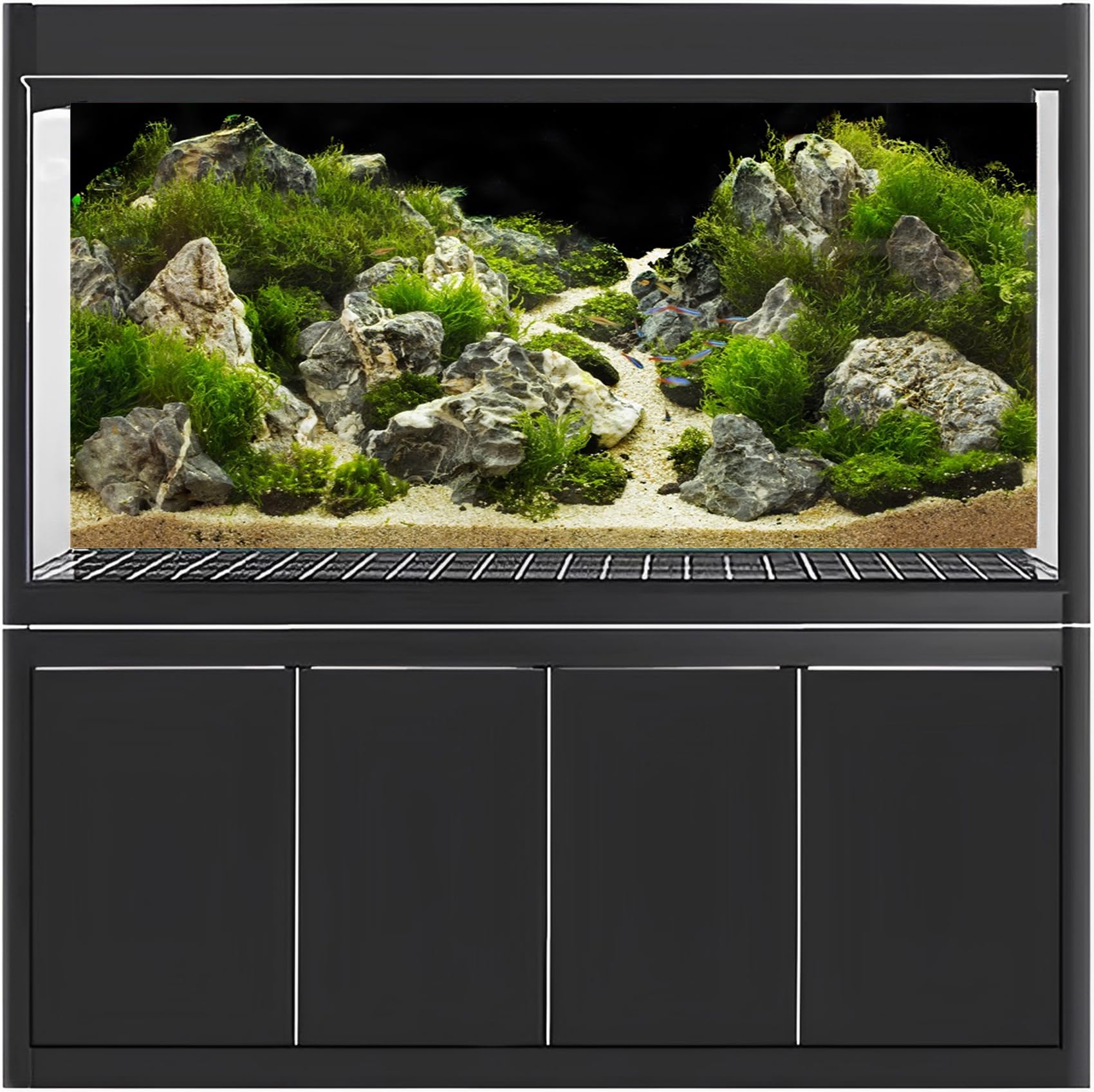 Sfondo 3D Per Acquario 120x61cm - Effetto Roccia Naturale Per Pesci E Rettili