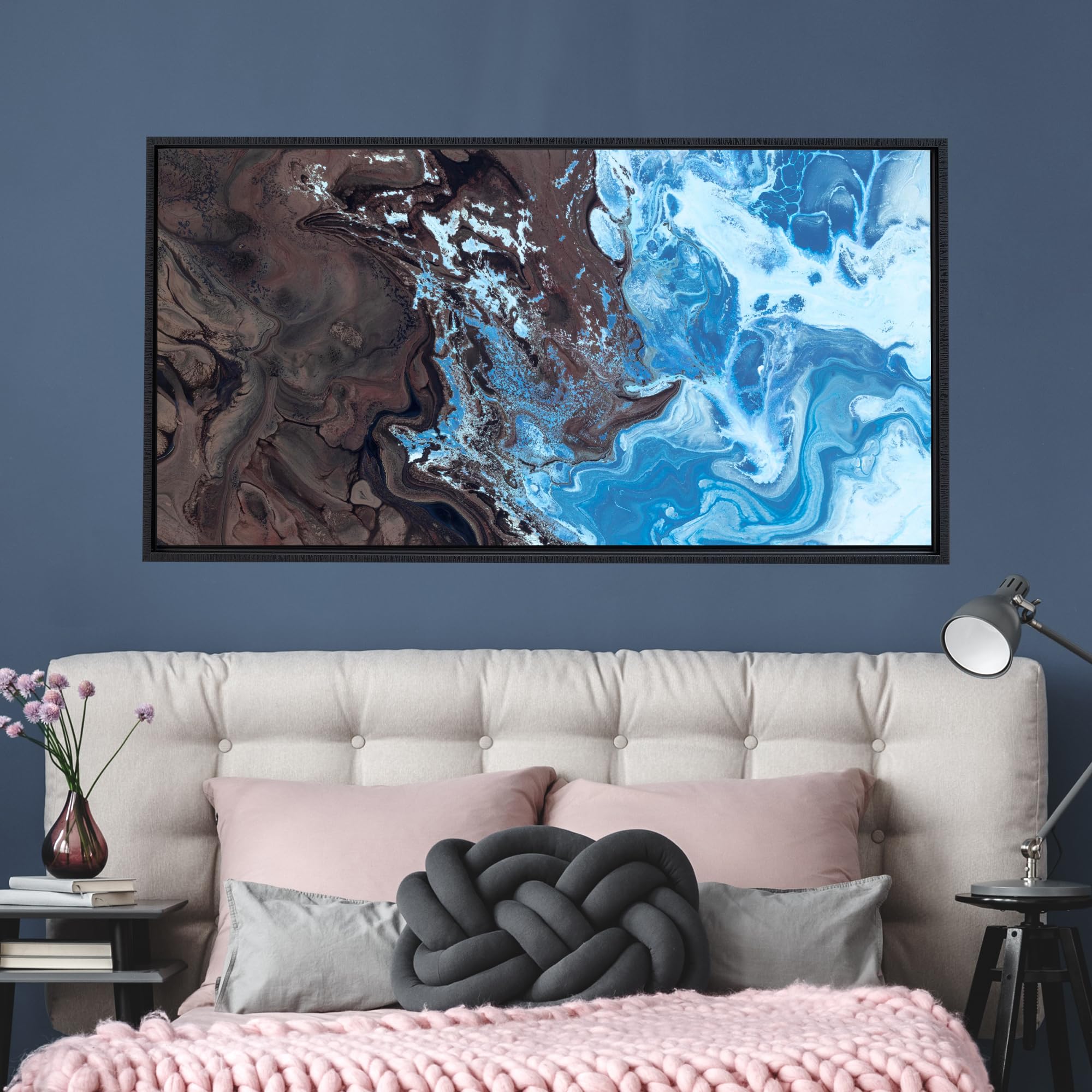 Pixy Canvas Floater Frame 30x40 Inch For 1.5" Deep Art - Dark Walnut, Landscape Format, Wall Decor Ready