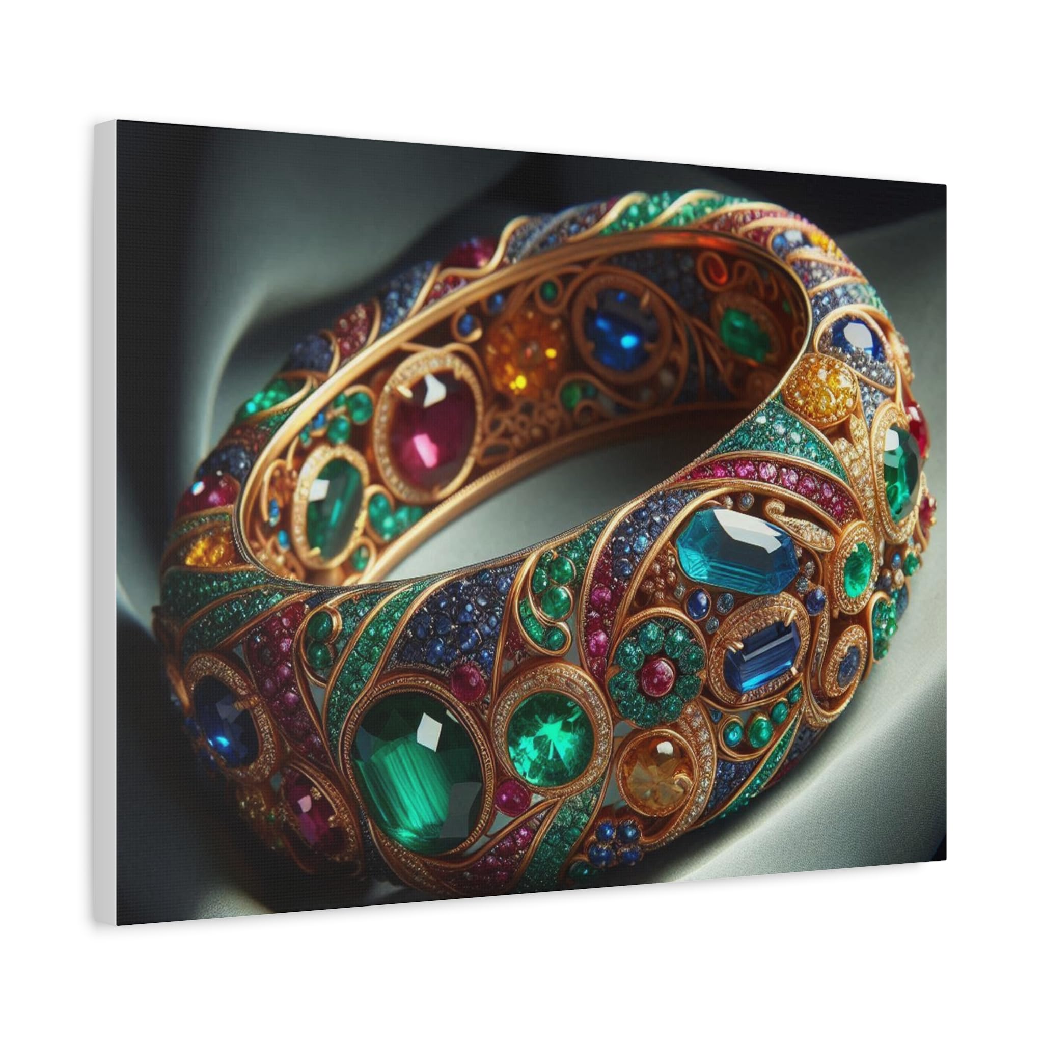 Very Colorful Gemstone Bracelet Matte Canvas Wall Art 24 * 18 Inch Made in USA