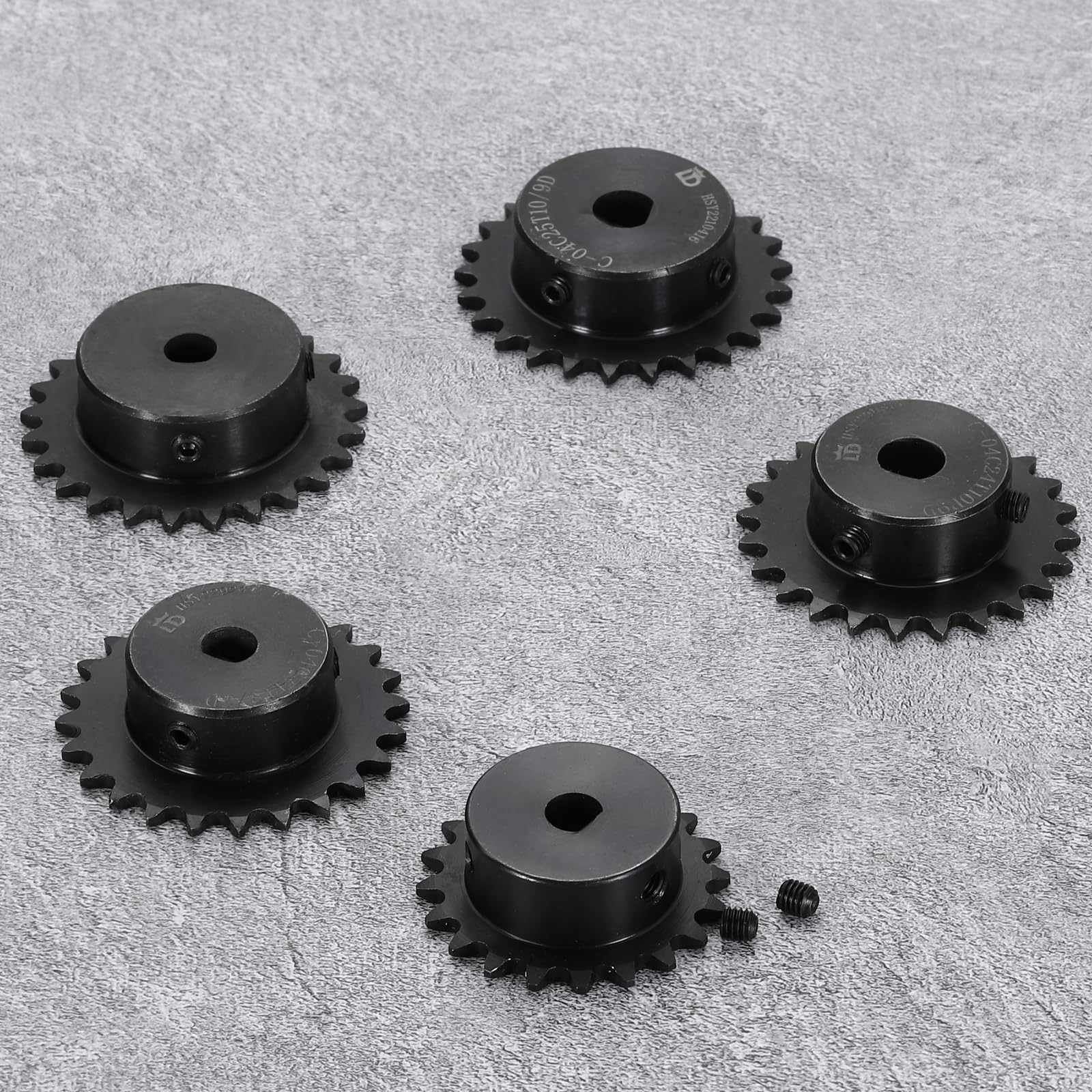 QUARKZMAN 2 Pz Catena A Rulli Pignone #25 10 x 9mm Foro, Passo 1/4" 25 Denti Acciaio Al Carbonio C45 ANSI #25 Pignone A Rulli Con Viti Di Blocco Per Catena ISO 04C