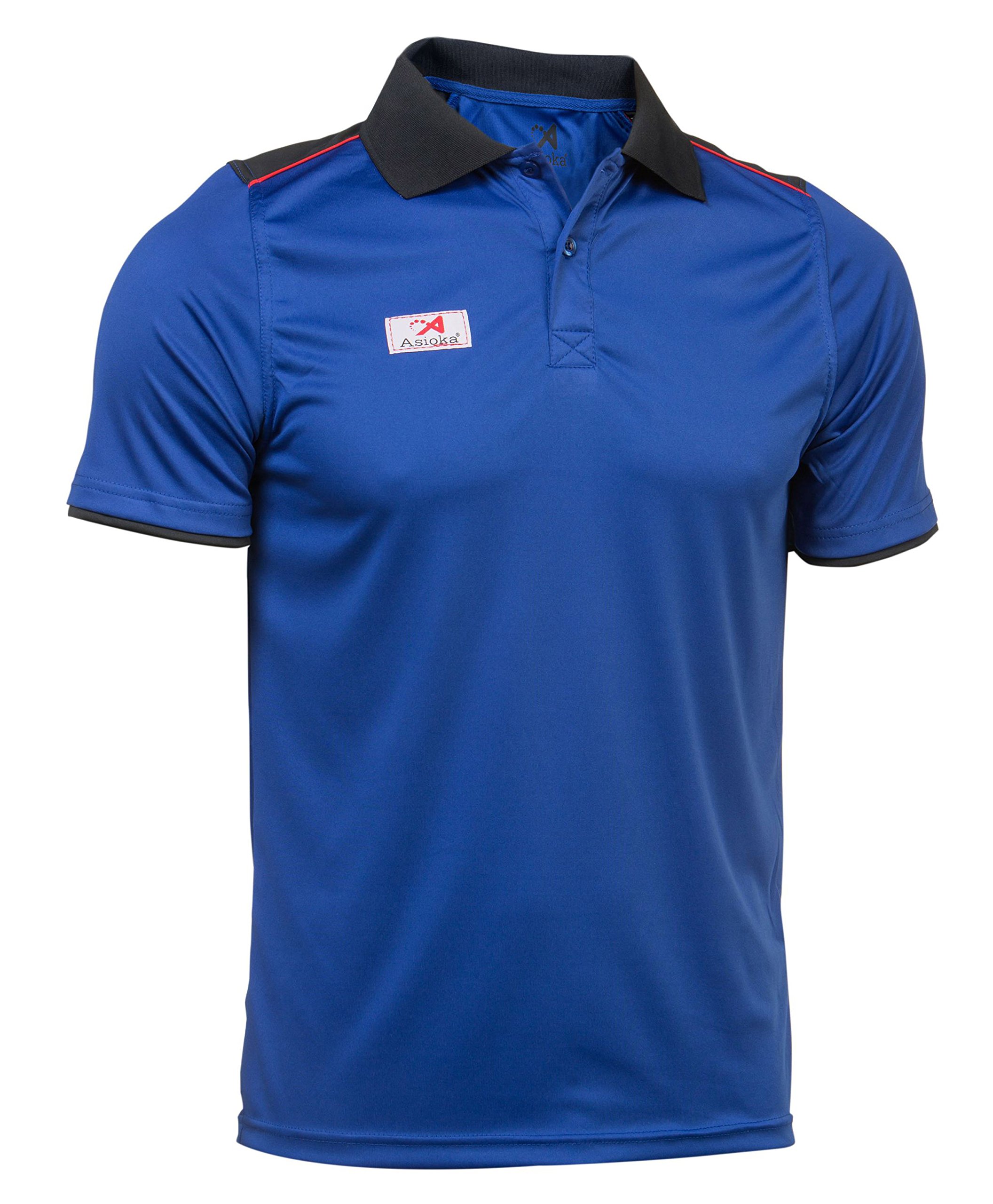 Asioka 108/17 Unisex Adults' Short-Sleeved Combined Technical Polo Shirt, unisex_adult, 108/17 ROYAL L, royal, L