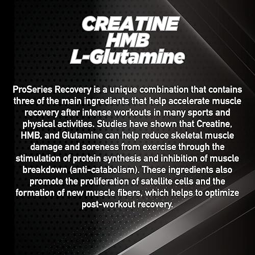 Miniatura 3 de Pro Series Recovery Creatine HMB L-Glutamine es una potente fórmula de recuperación diseñada para acelerar la reparación muscular y apoyar el