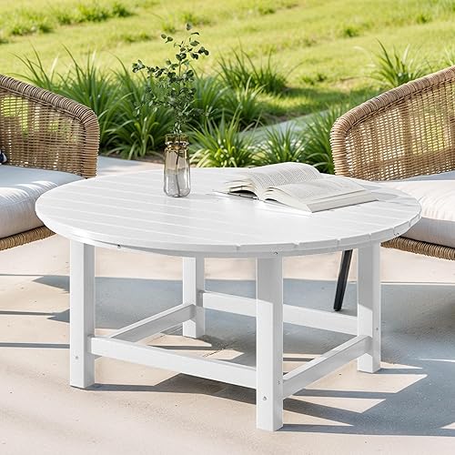 Miniatura 49 de Costaelm Mesas Laterales Cuadradas para Exteriores, Mesas de Patio Adirondack para Exteriores, Mesa Lateral de Patio de HDPE Resistente a