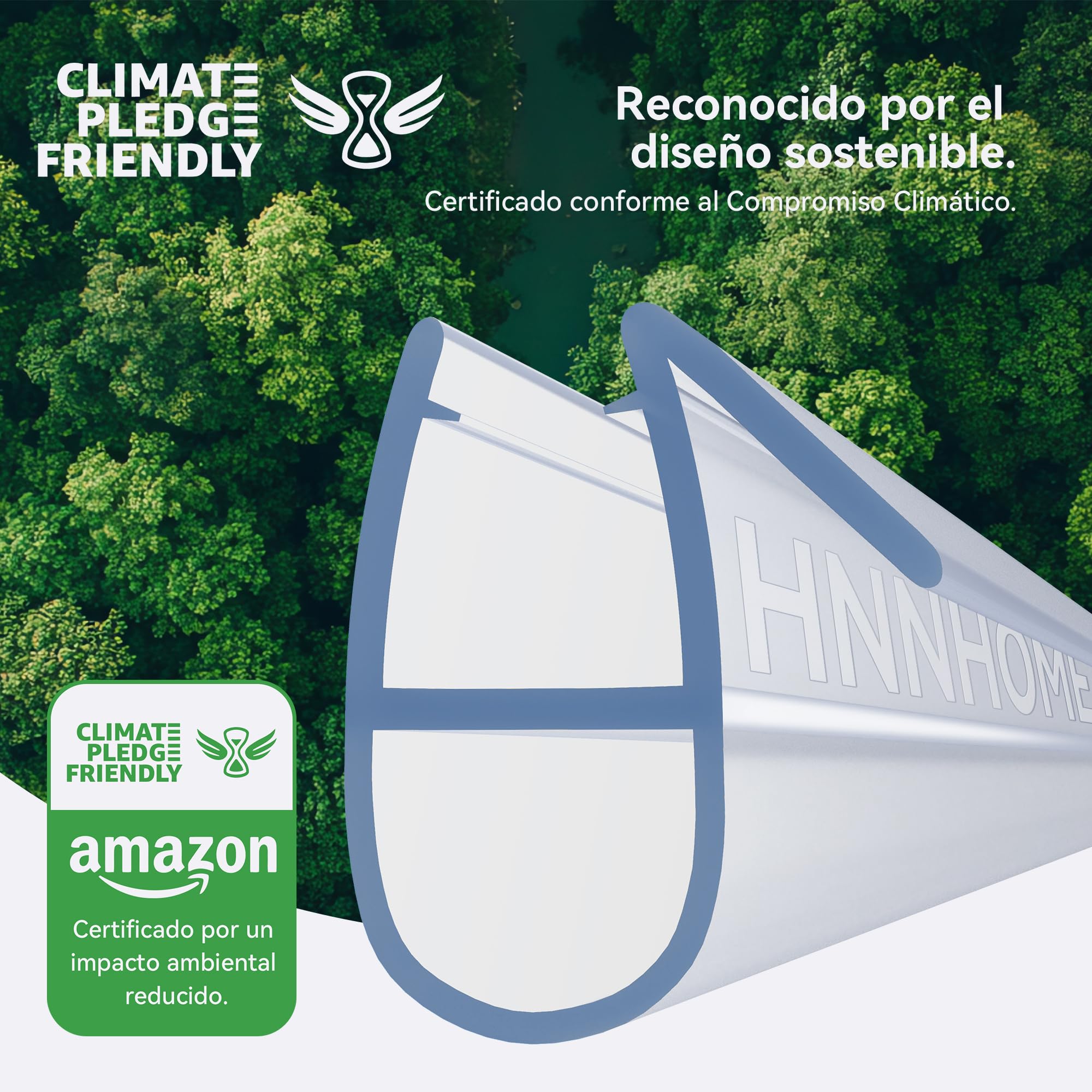 Tira de sellado de HNNHOME para mampara de ducha de 870 mm para cristal recto y curvado de 4-6 mm hasta 8 mm