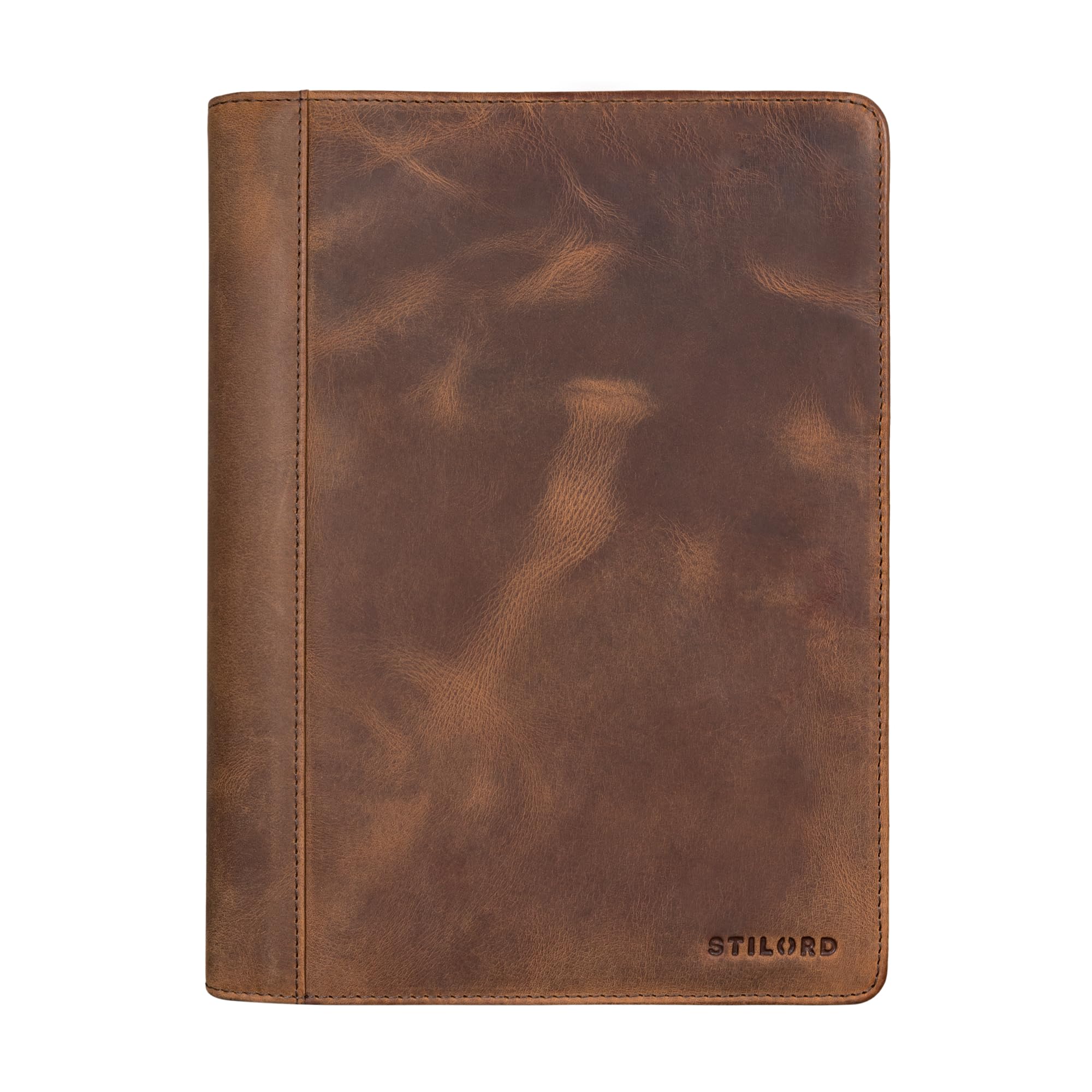 STILORD Leif Conférencier DIN A5 Cuir Véritable Porte-Documents Housse Classeur Portfolio Marron