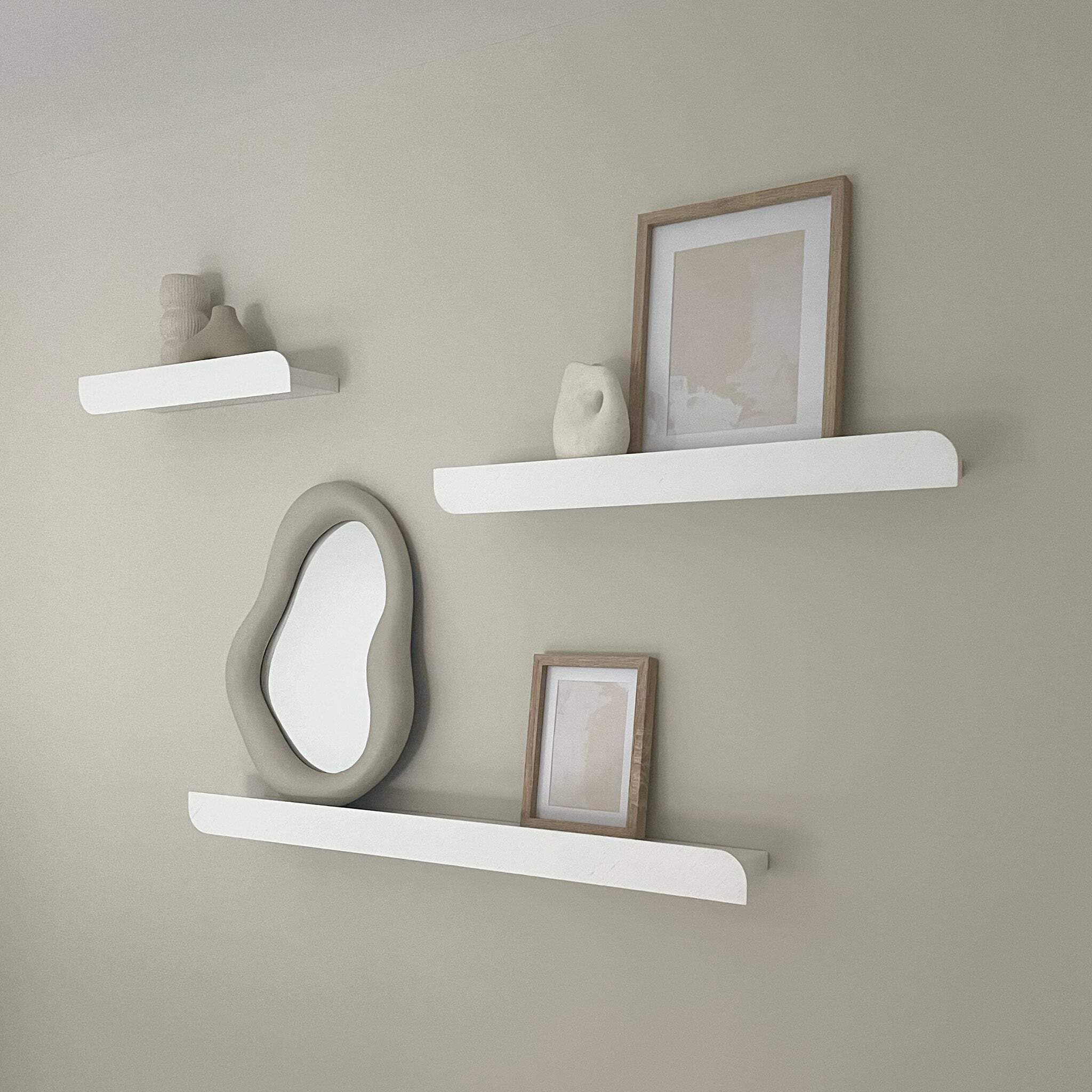 Étagère murale Cielo Woodendot grande en blanc pour décoration épurée