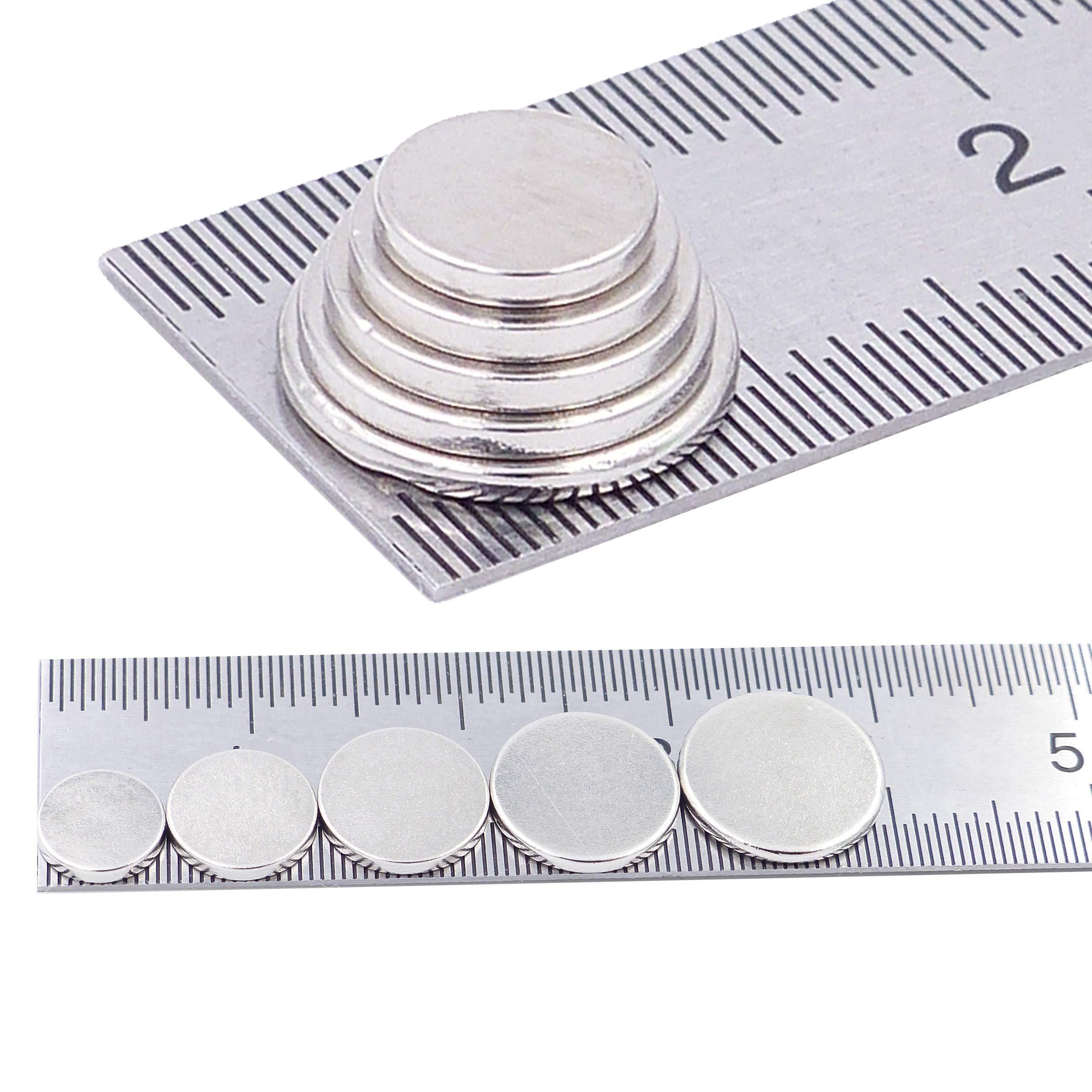 Brudazon | Set Di 60 Mini Magneti Dischi Da 8x1mm + 9x1mm + 10x1mm | Grado Magnetico N52 - Magneti In Neodimio Ultra Potenti | Magneti Per Modellismo | Piccoli Ed Extra Potenti