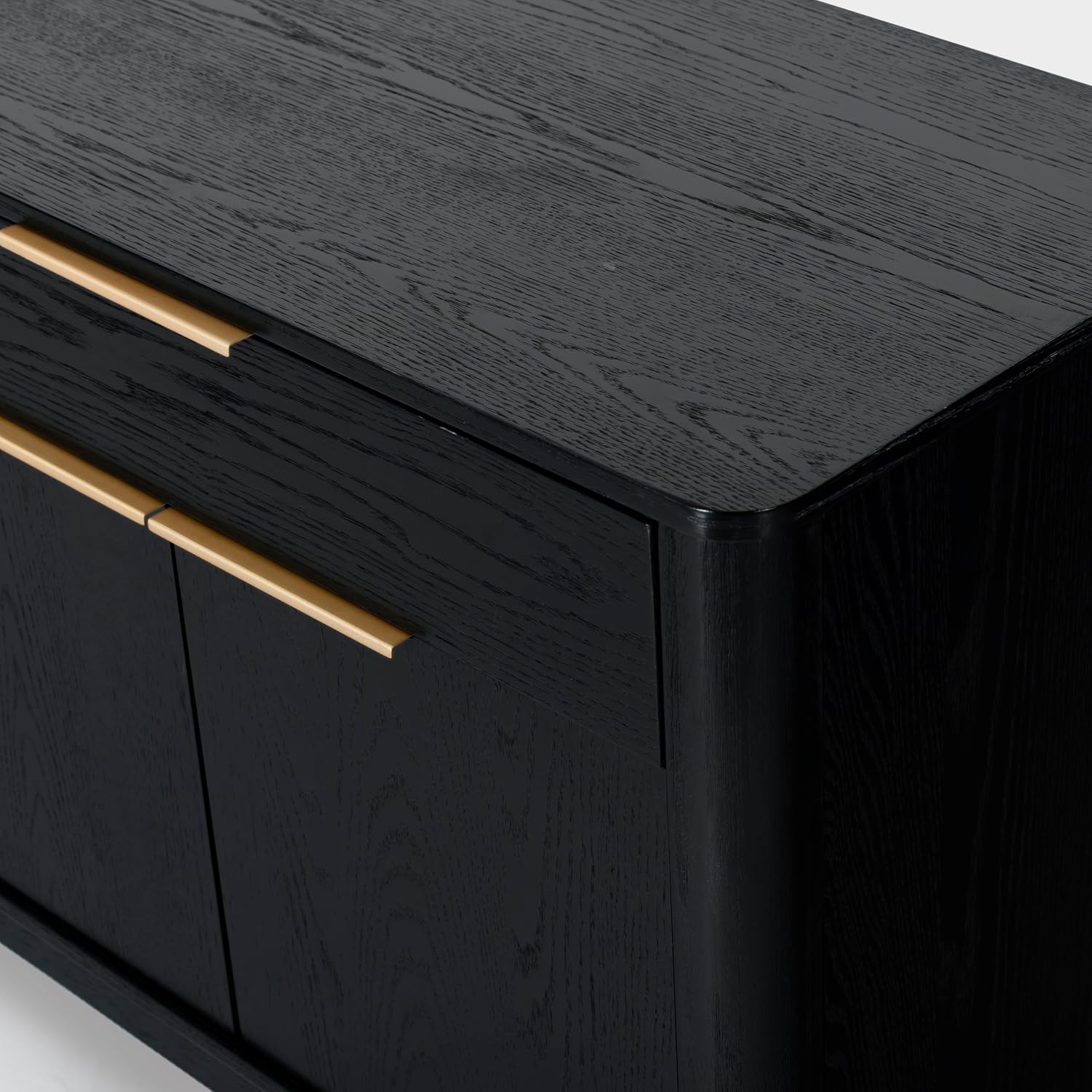 SAFAVIEH Couture Collection Gabrietta Black/Gold Entertainment Media TV Stand- Fits up to a 65" Flatscreen Television (Fully Assembled)