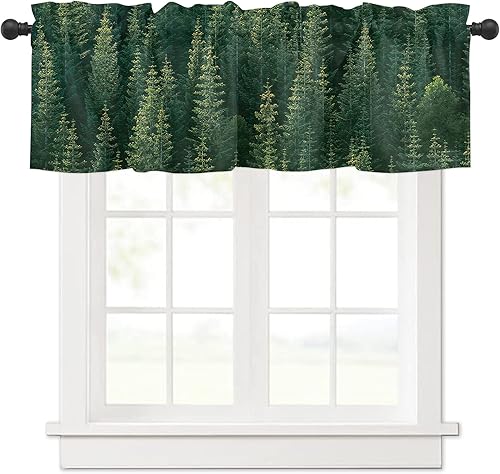 Miniatura 8 de Cortinas de árbol de Navidad rosas para ventanas de sala de estar, cortinas de copo de nieve de invierno y cenefas para dormitorio, cortinas de