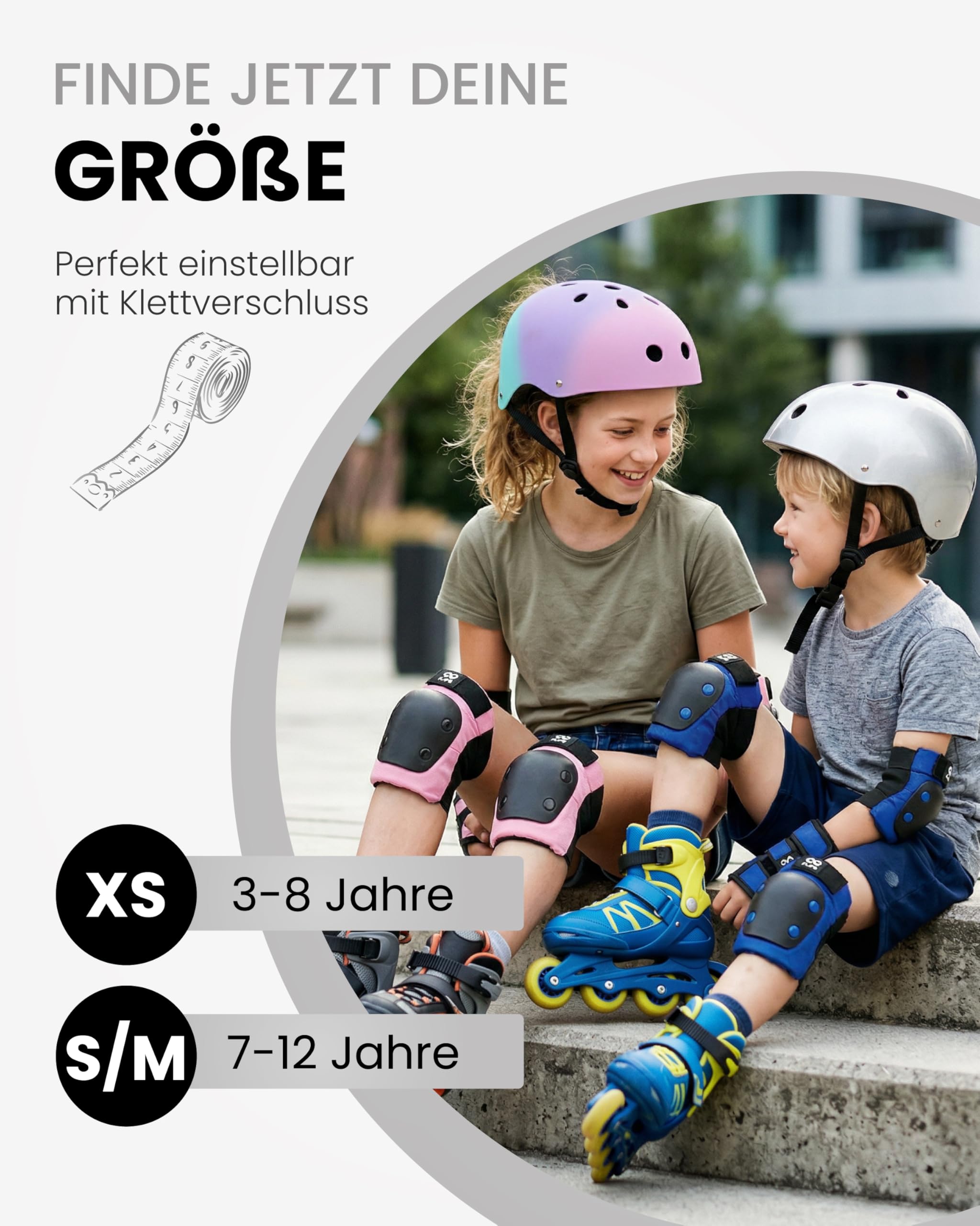 99FLIPS Schoner Inliner Kinder Knieschoner Kinder - Inliner Schoner Set - Schutzausrüstung - Knie und Ellenbogenschützer - SLIDE - Größe SM SCHWARZ - Knieschützer Skateboard, Scooter, Rollschuhe