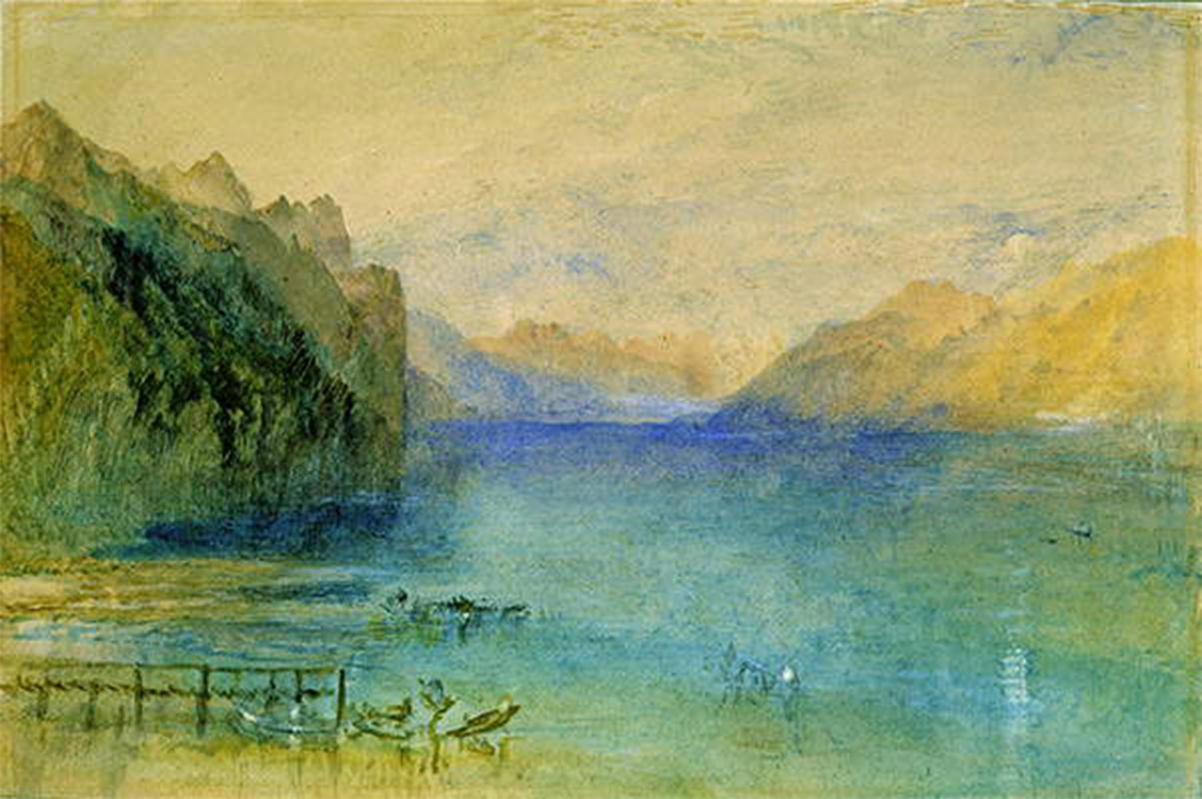 HRJUBWREE Oil Painting Prints on Canvas Painting Picture Lausanne by Mallord William Turner Artwork Canvas Prints for Home Decor 60x90cm