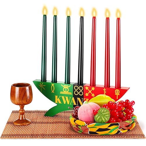 Mumufy 12 Pcs Kwanzaa Kinara Set Include 3 Red 3