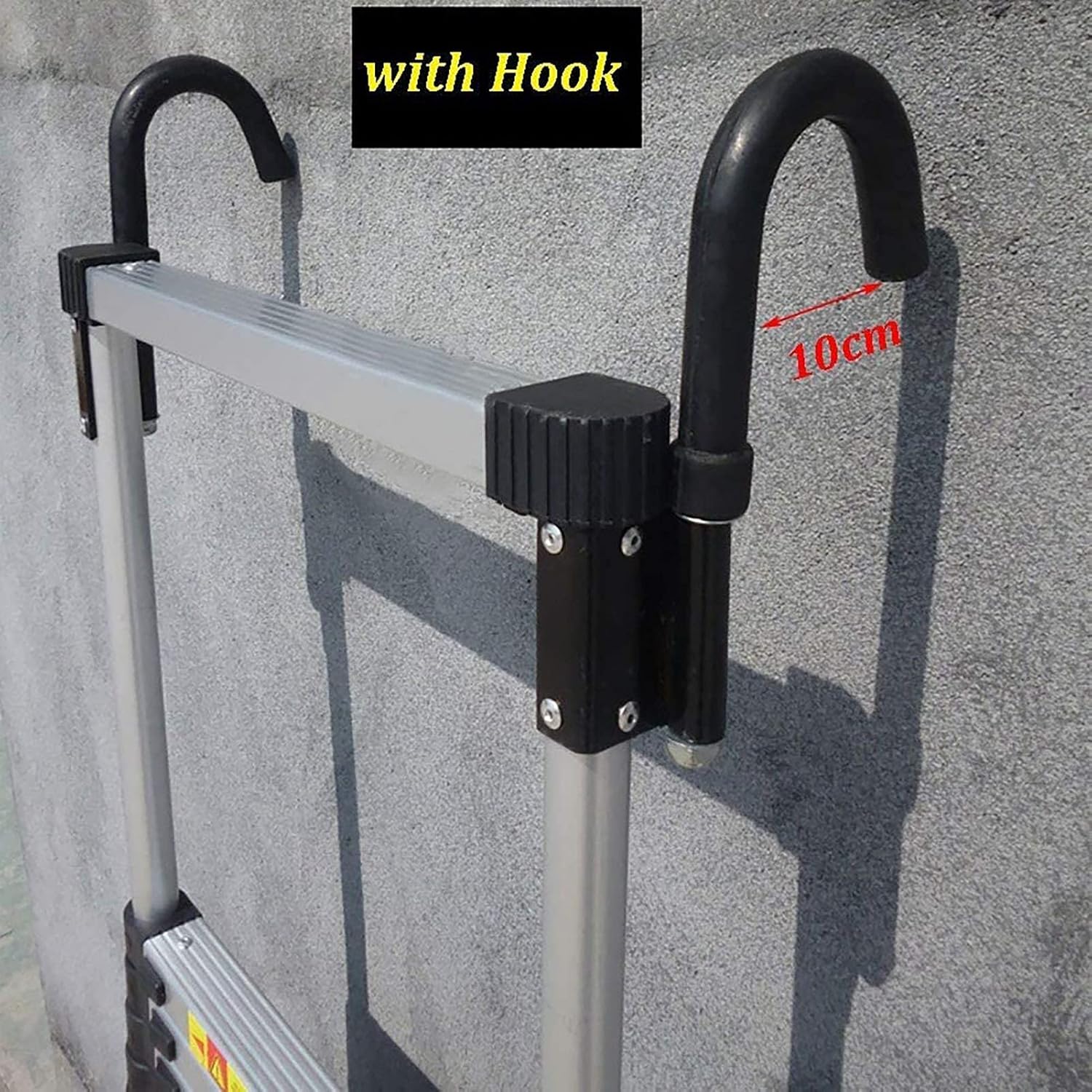 8m/26ft Easy to use and Carry Telescopic ladders Aluminum Portable Extension Ladder with Fixed Hook, Support Bar, Non-Slip Mat, for Climb Home Builders Attic Work Place Emergency U