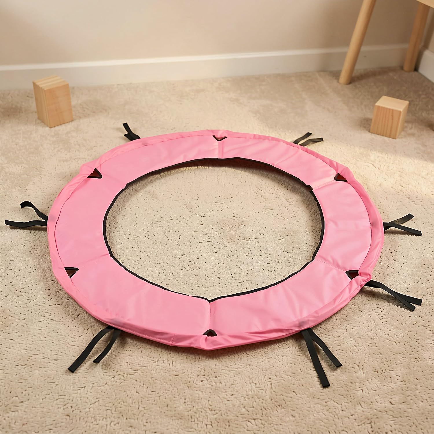 Toddmomy Round Trampoline Replacement Pad: 5ft Shock Absorbing Thick Sponge Frame Cover - Trampoline Non-Slip Secure Wrap for Outdoor Backyard Indoor Activity