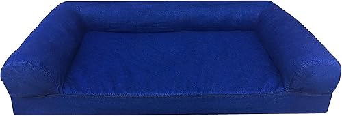 Miniatura 8 de dogbed4less Sofá cama ortopédica de espuma viscoelástica de gel prémium con forro impermeable y funda de mezclilla, tumbona de 47 x 29 pulgadas