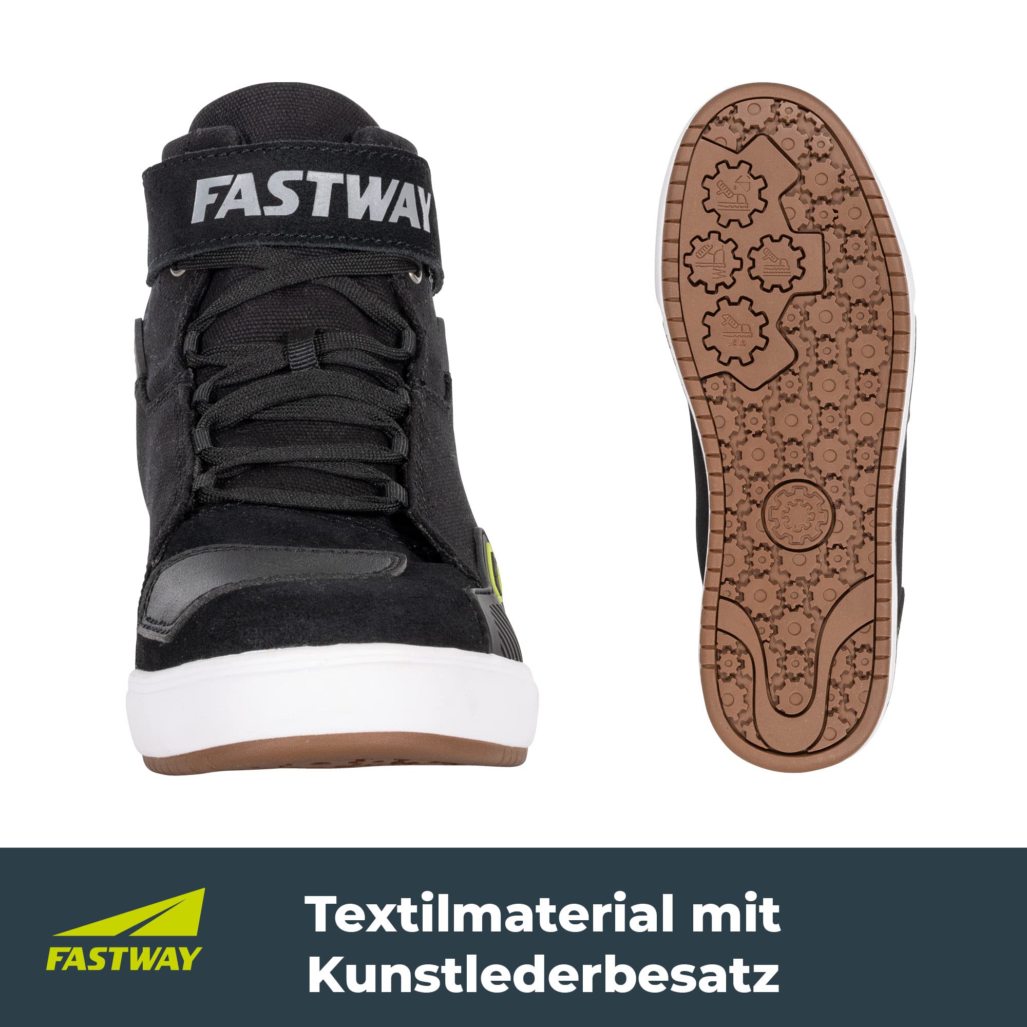 FAST WAY City Uni 221 Motorrad Schuhe Herren & Damen, Motorradschuhe mit CE Zertifizierung, Bequeme Motorradstiefel mit Schalthebel- & Knöchelverstärkung, Motorradschuhe Herren/Damen