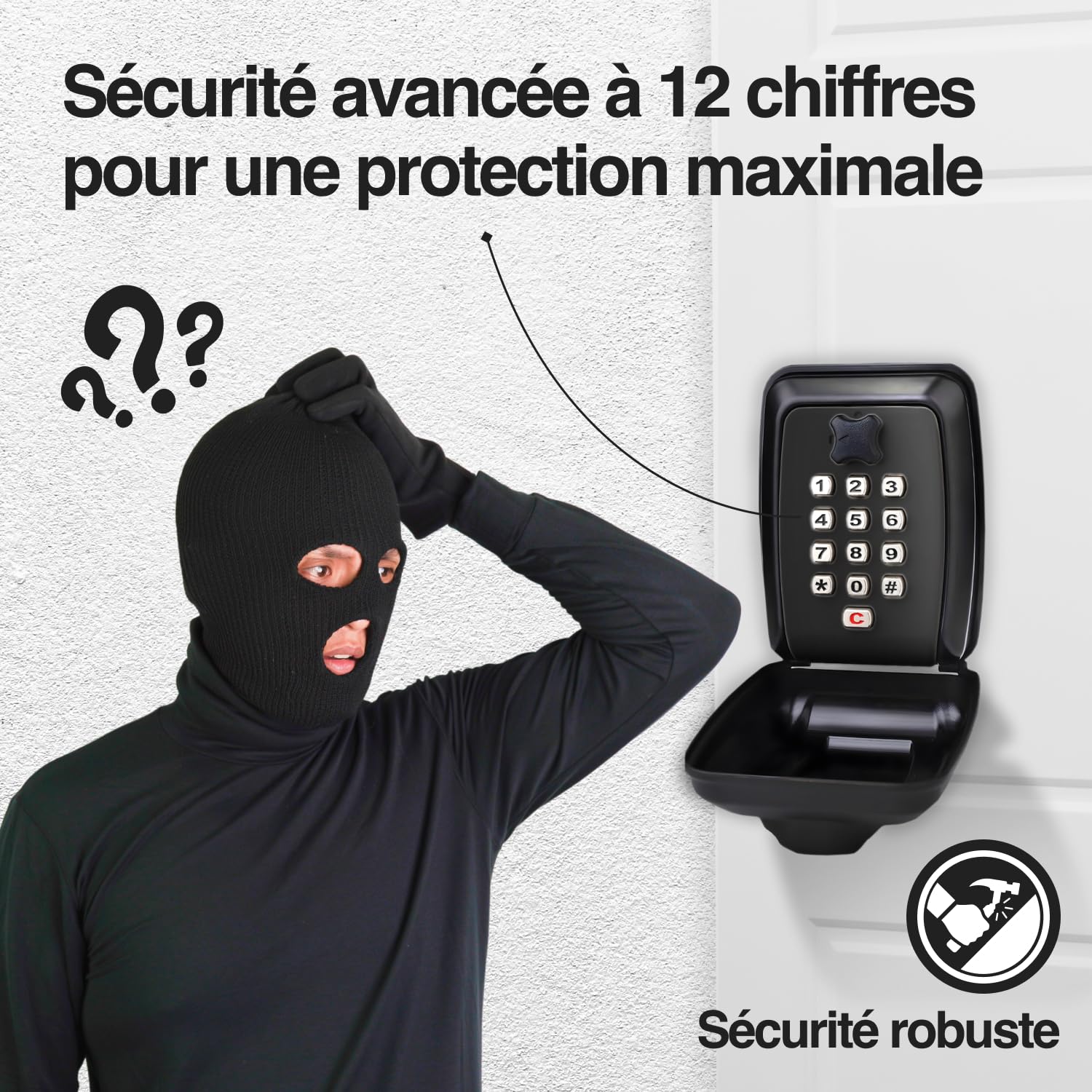 LDS® Boite à Clefs Sécurisée Extérieure – Approuvée par la Police – Coffre à Clés Étanche avec Code Réinitialisable à 12 Chiffres – Grand Rangement pour Clés de Rechange – Idéale pour Maison, Garage