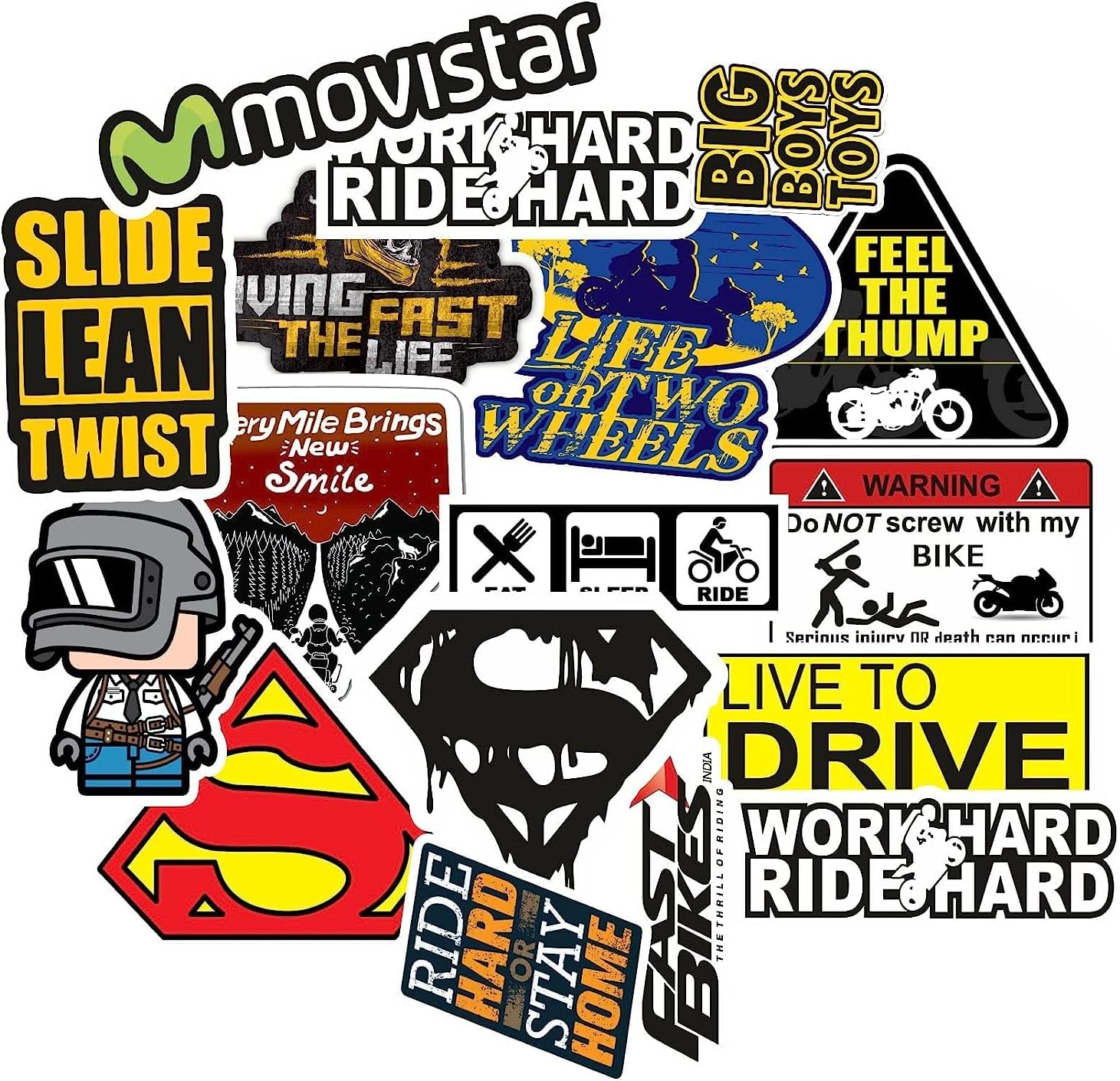 Helmet Stickers & Bike Stickers and Decals (3 inch, Multicolor-d)