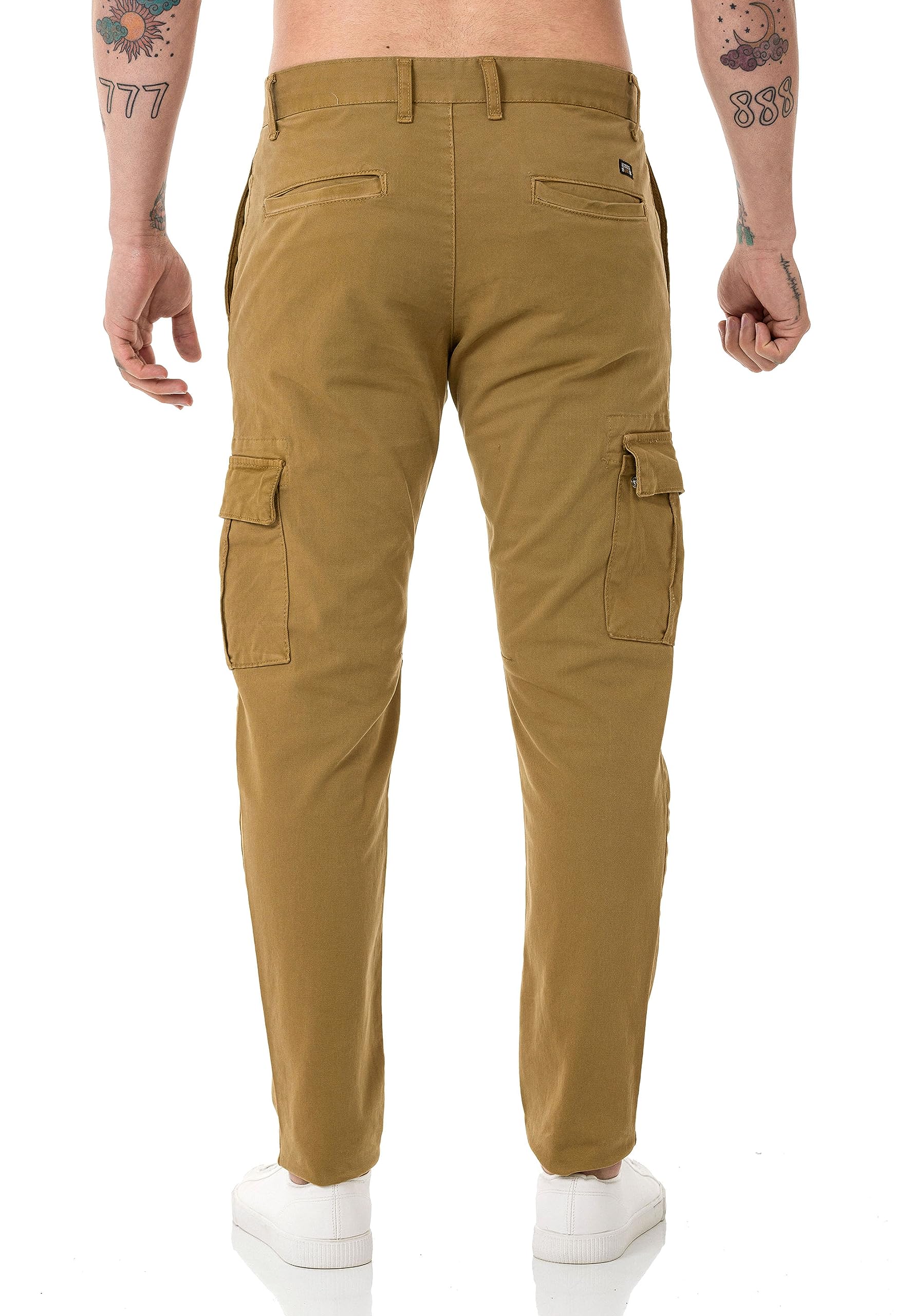 Red Bridge - Pantalones cargo chinos básicos de algodón para hombre