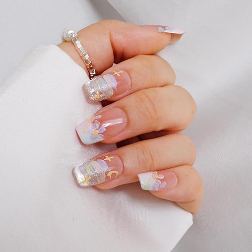 [GLORS] Purly Handmade Medium Ballerina Press on Nails | Oil