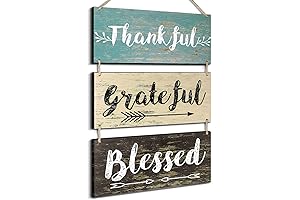 Jetec 3 PCS Rustic Thankful Wall Decor