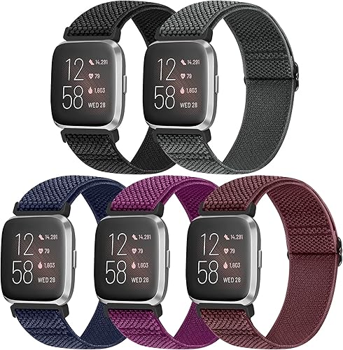 Vodtian Bandas elásticas compatibles con Fitbit Versa 2VersaVersa LiteVersa Edición Especial, correas trenzadas de nailon ajustables de repuesto disponible en Yaxa Venezuela