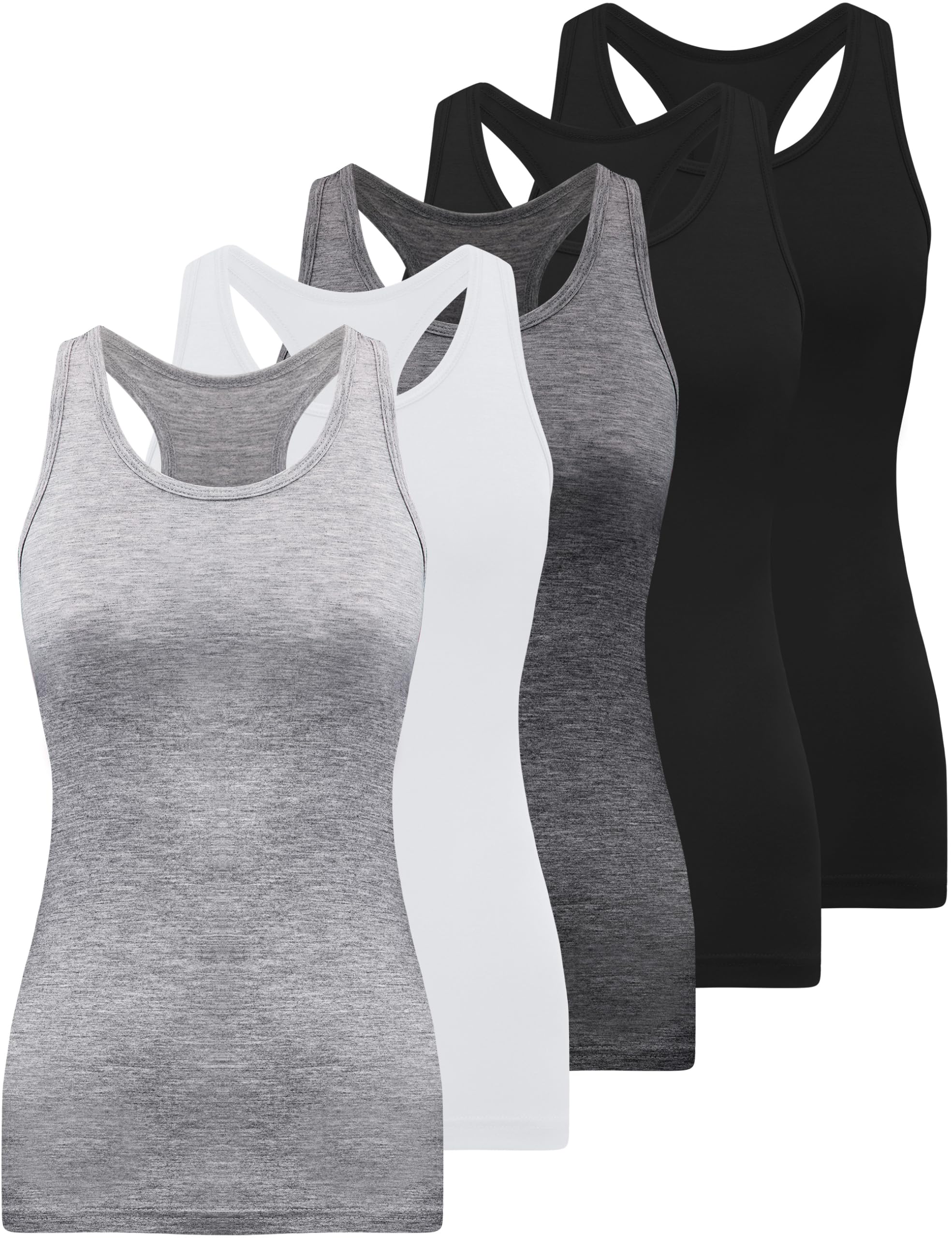 BQTQ 5 Pezzi Canotta Donna Tank Top Canotta Senza Maniche Canotta Sportiva da Donna Racerback Senza Maniche Top