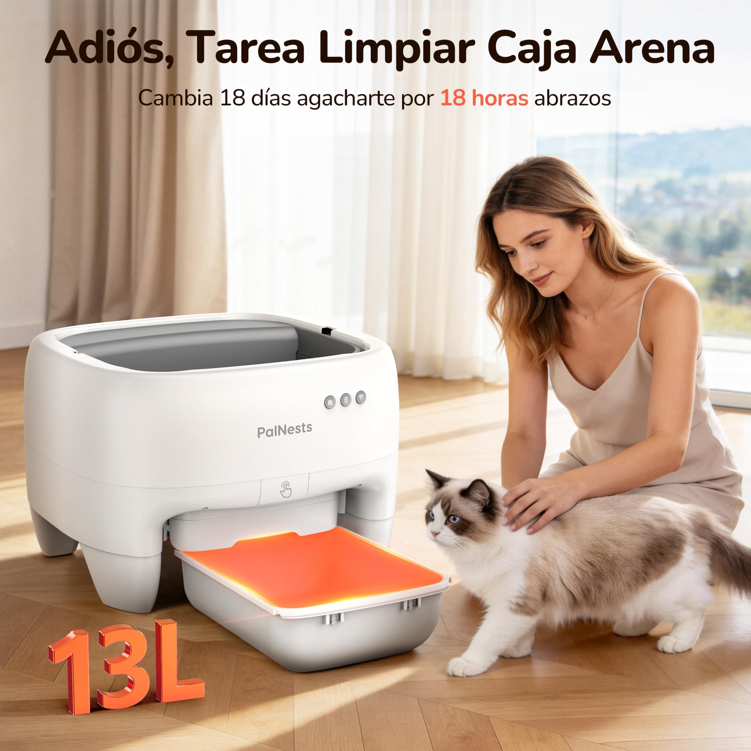 Arenero Gatos Autolimpiable, Seguridad Antipellizcos, Entrada Superior Abierto para Gatos Grandes y Múltiples, Control APP, Desodorización, Inodoro Inteligente para Gato Extra Grandes, Blanco