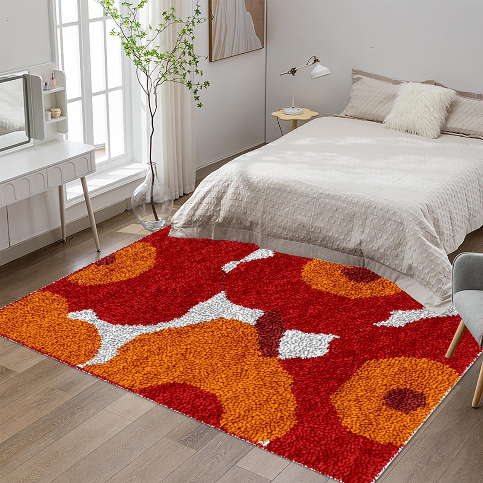 Tehocwiz Large Latch Hook Kits For Adults Rug Making Kit For Adults Beginners Latch Hook Rug Kits 140x160 cm Embroidery Carpet, Pre-Printed Pattern Rug Making Kit, Tapestry Kits Rug for Beginners