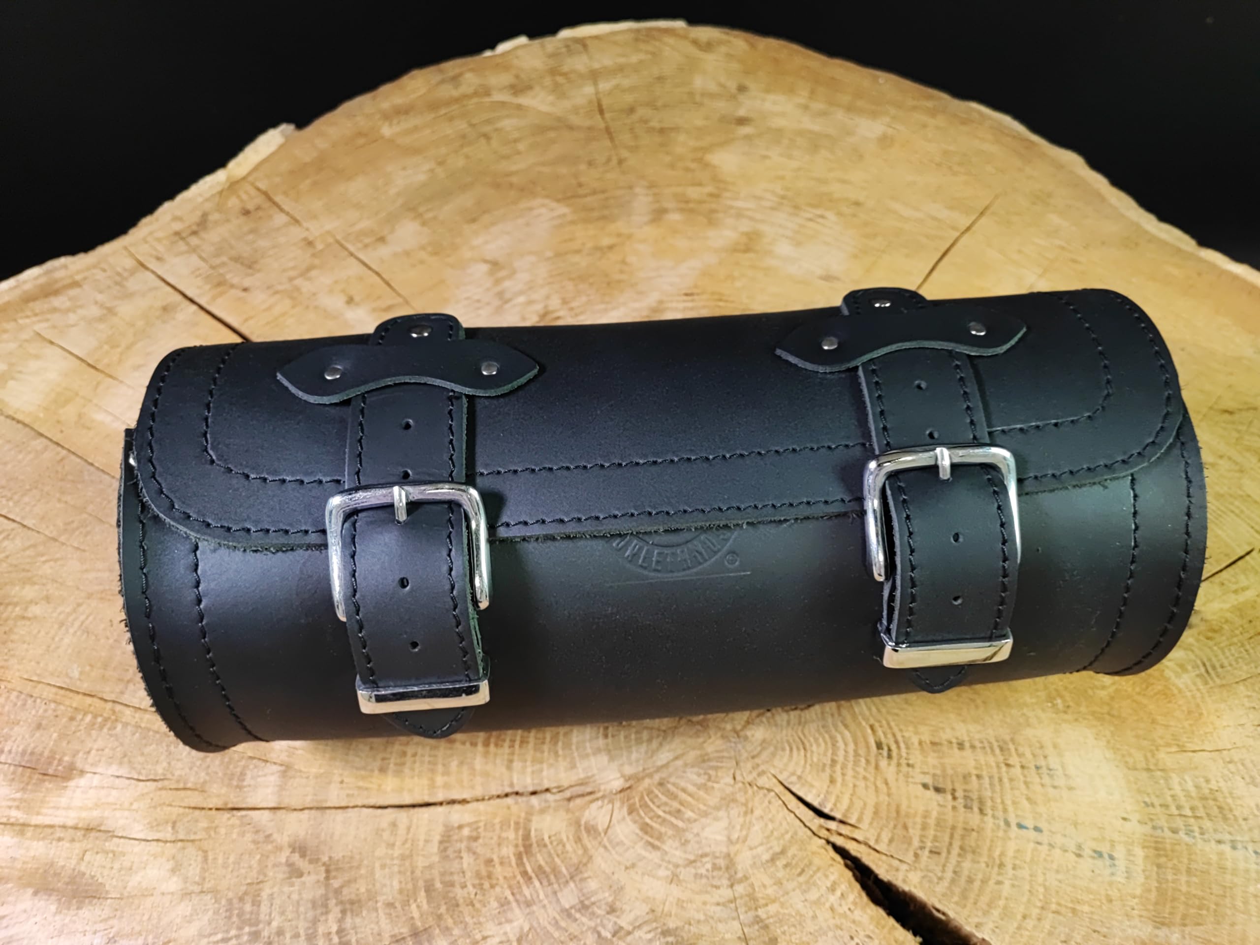 Werkzeugrolle Big 15 Lenkerrolle Gepäckrolle kompatibel mit Chopper Harley Davidson HD Motorrad Bikertaschen Lederrolle Werkzeugrolle Bugrolle Werkzeugtasche
