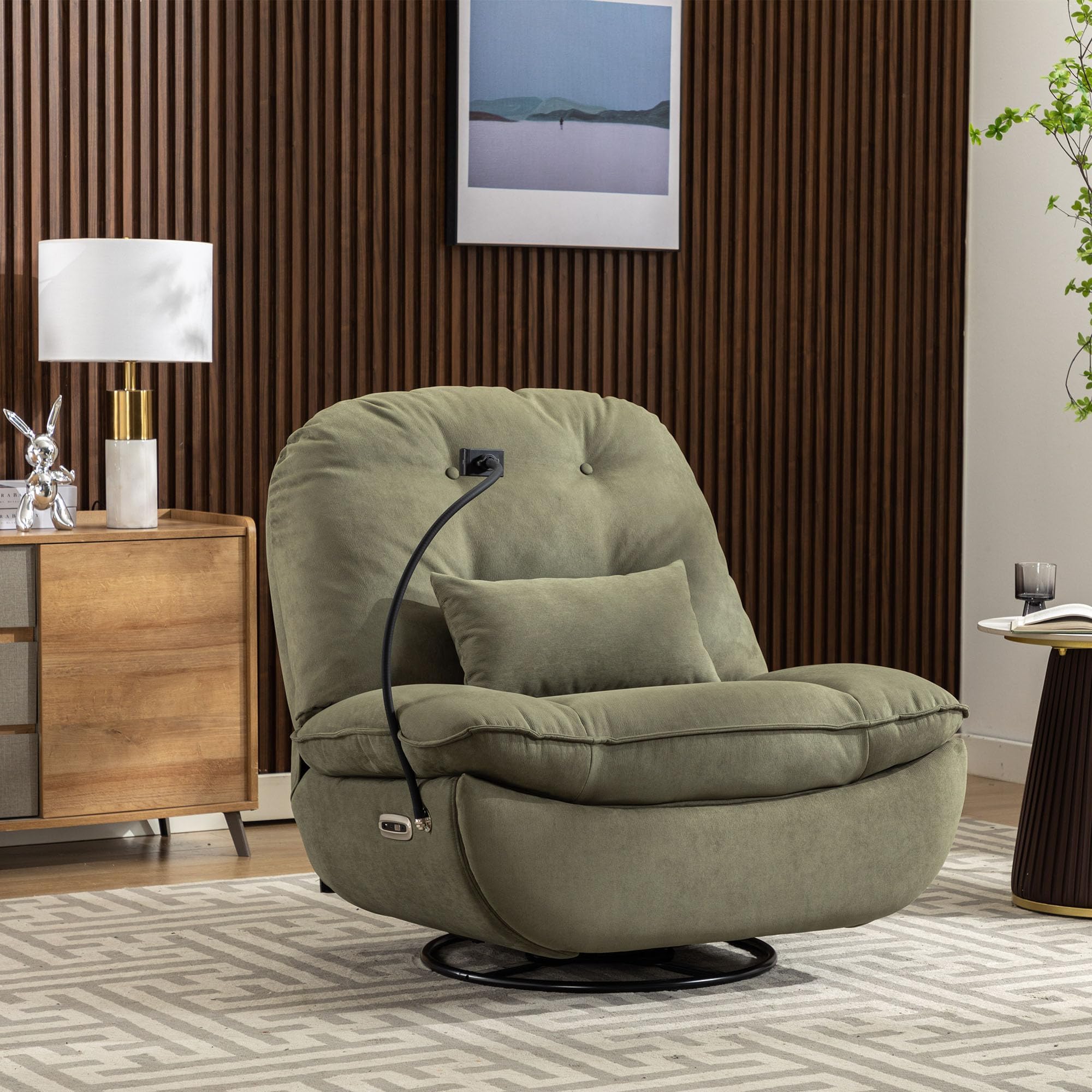 Amazon.com: Oversized Electric Recliner Chair, 360 Swivel Rocking ...