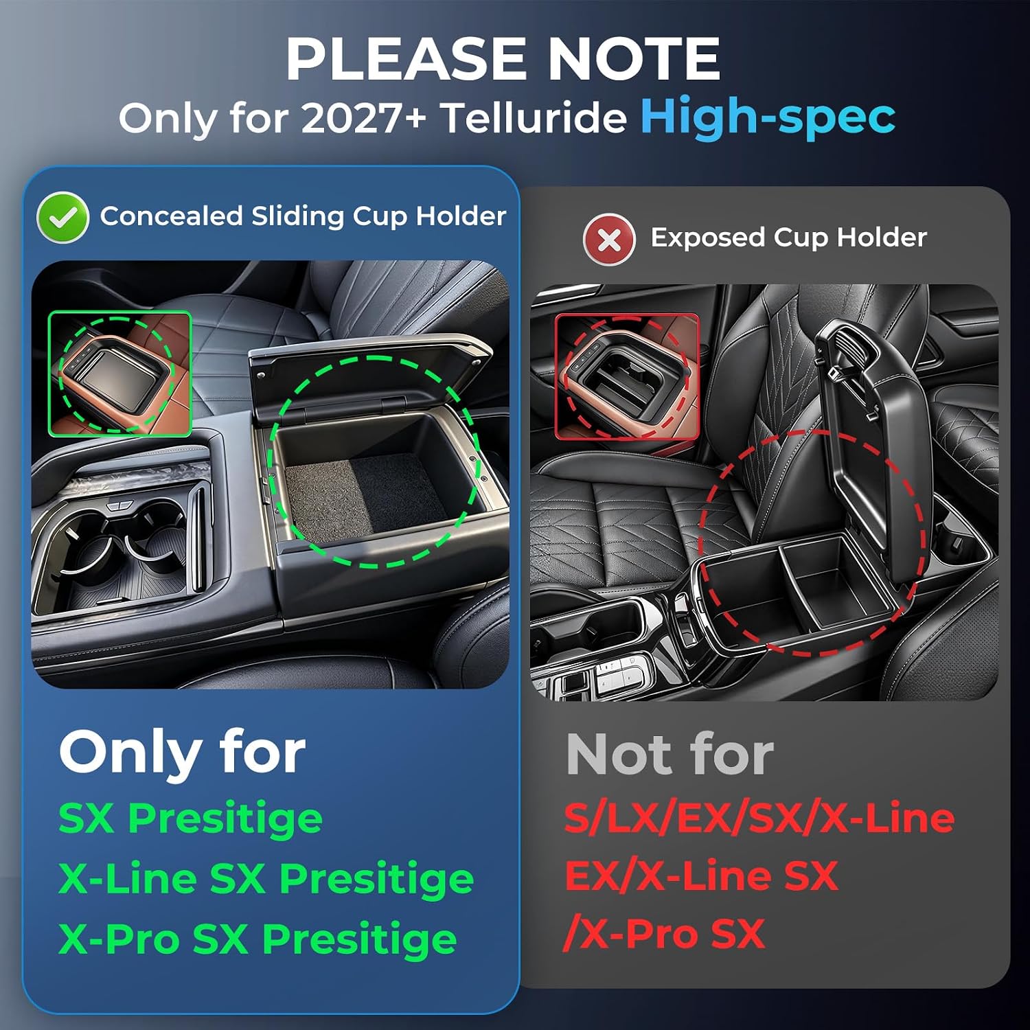 Double Layer Center Console Organizer Storage Tray for KIA Telluride 2027+ (Only for SX Presitige/X-Line SX Presitige/X-Pro SX Presitige) Interior Accessories Armrest Box for 2027+ Telluride image 3